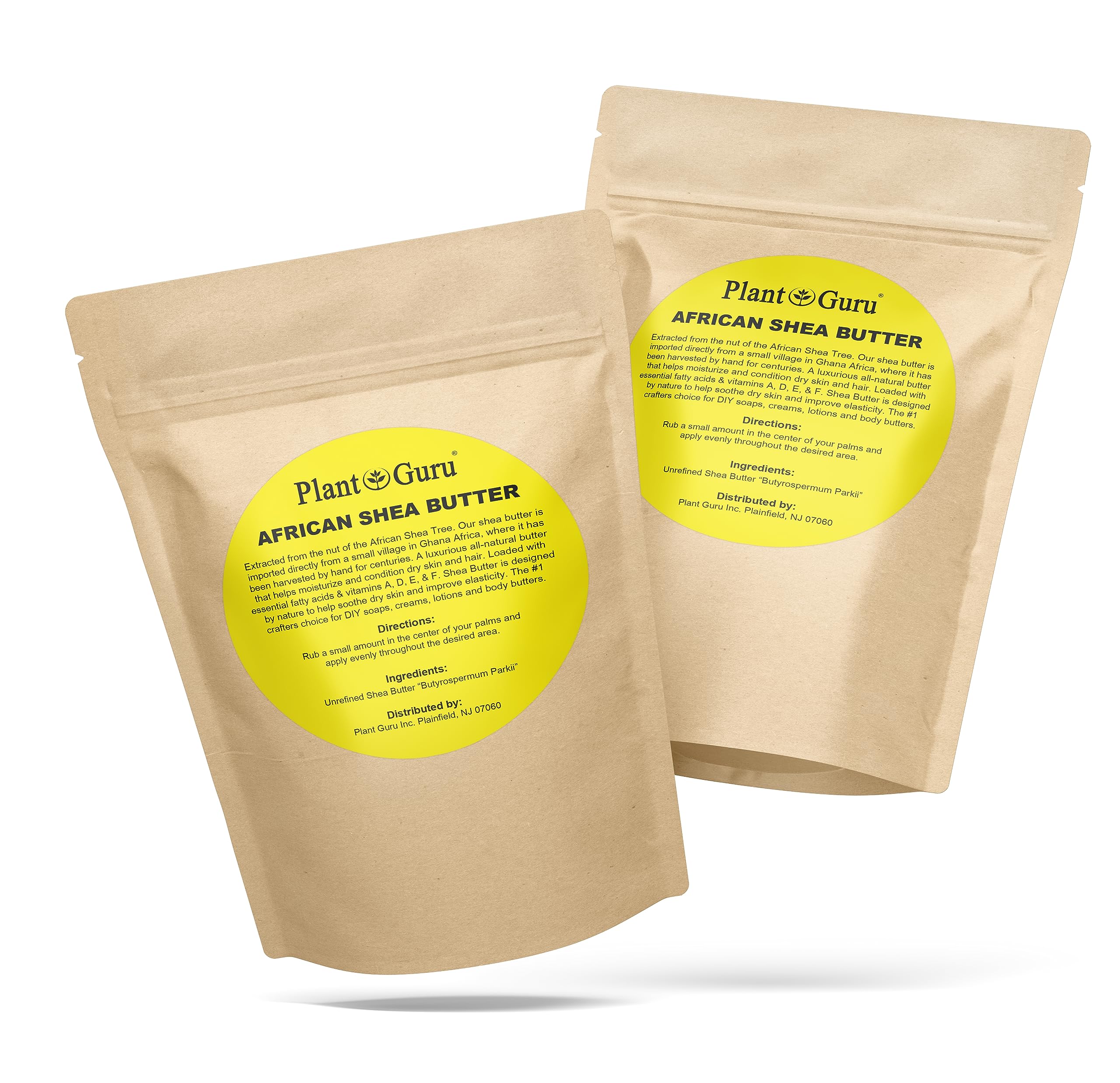 Raw African Shea Butter 2 lbs. Bar 100% Pure Natural Unrefined IVORY - Imported From Ghana - Ideal Moisturizer For Dry Skin, Body, Face And Hair Growth. Great For DIY Soap and Lip Balm Making.