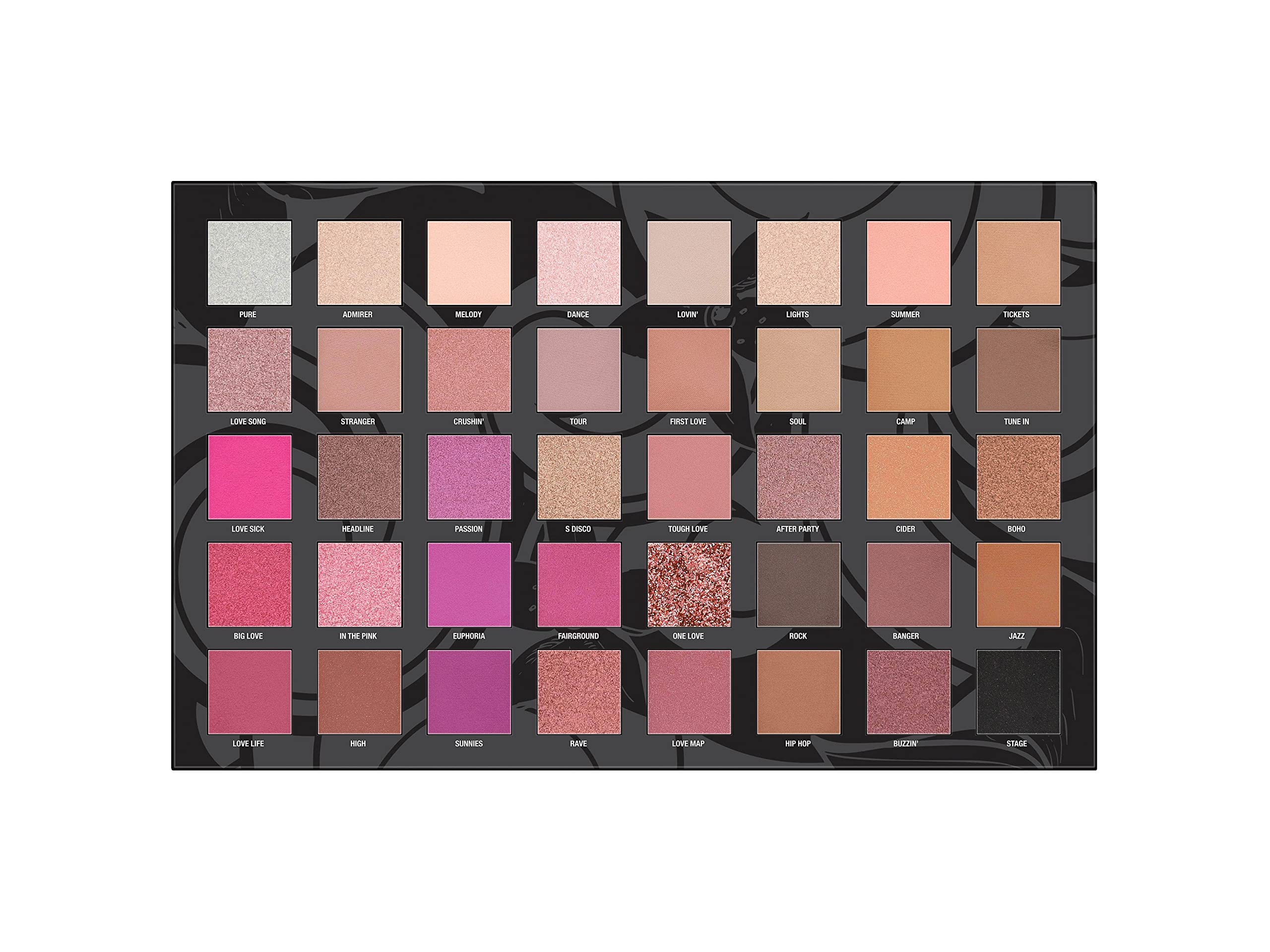 W7 Love Fest Pressed Pigment Palette - 40 Playful Party Colors With Matte, Shimmer, Glitters - Flawless Long-Lasting Bold Makeup