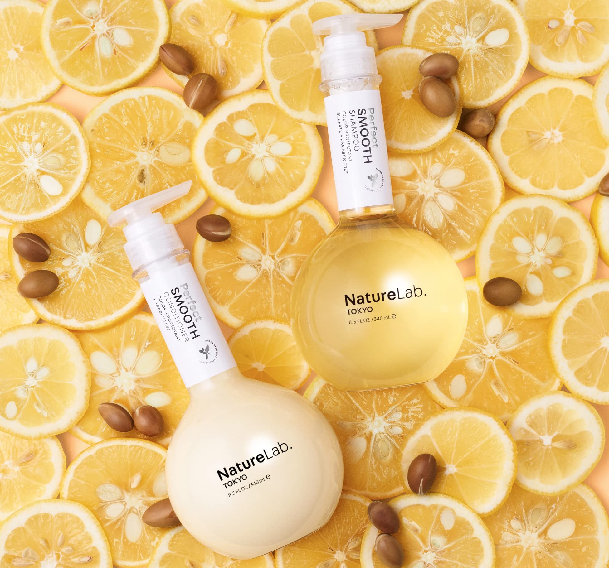 NatureLab. TOKYO Perfect Smooth Shampoo & Conditioner: Weightless Frizz Control for Smoother, Healthier Hair and Scalp I 11.5 FL OZ Each