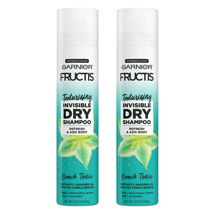 Garnier Fructis Texturizing Invisible Dry Shampoo, Beach Tonic, 4.4 Oz, 2 Count (Packaging May Vary)