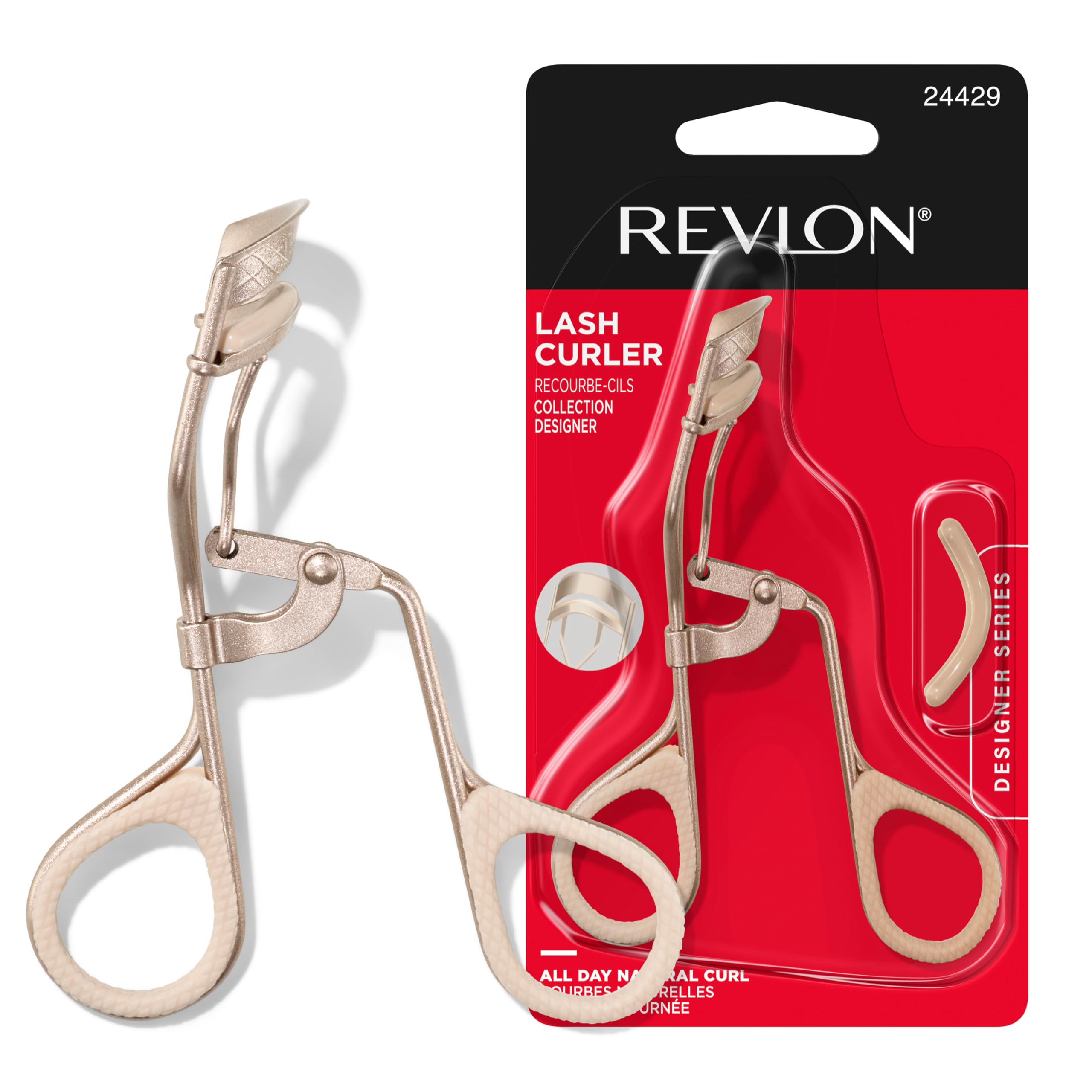 Revlon Designer Series Lash Curler, Eyelash Lift for an Eye Opening Look, Non-Slip Finger Grips, Easy to Use, 1 Count