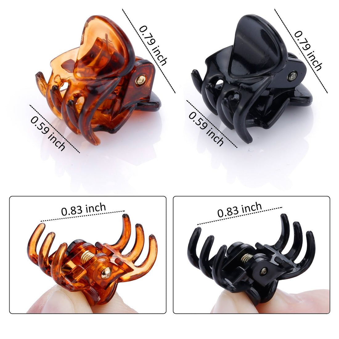 48 Pcs Mini Hair Clips for Girls and Womenï¼Ë†Black and Brown)