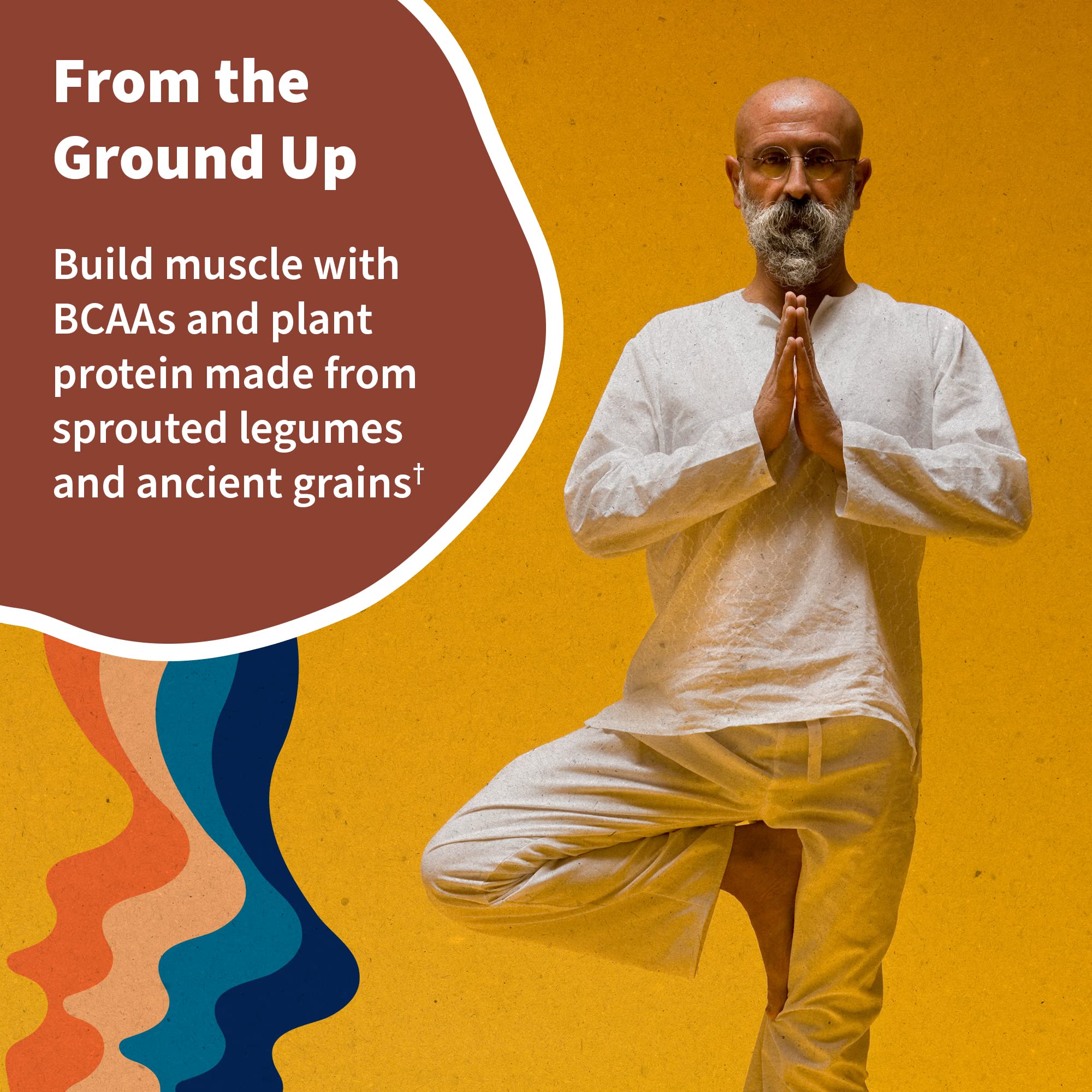 Garden of Life Raw Organic Protein Vanilla Chai Powder, 20 Servings, Certified Vegan, Gluten Free, Organic & Non-GMO, Plant Based Sugar Free Protein Shake, Probiotics & Enzymes, 4g BCAAs, 22g Protein