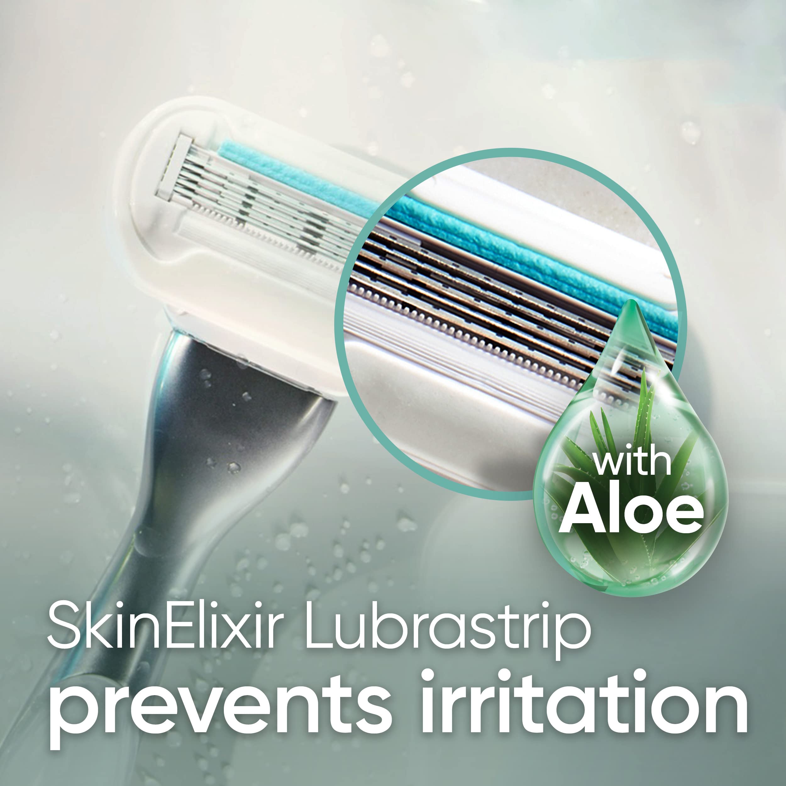 Gillette Venus Extra Smooth Sensitive Razor for Women, Includes 1 Reusable Razor Handle + 2 Refills, for Sensitive Skin with Metal Handle and Shower Holder