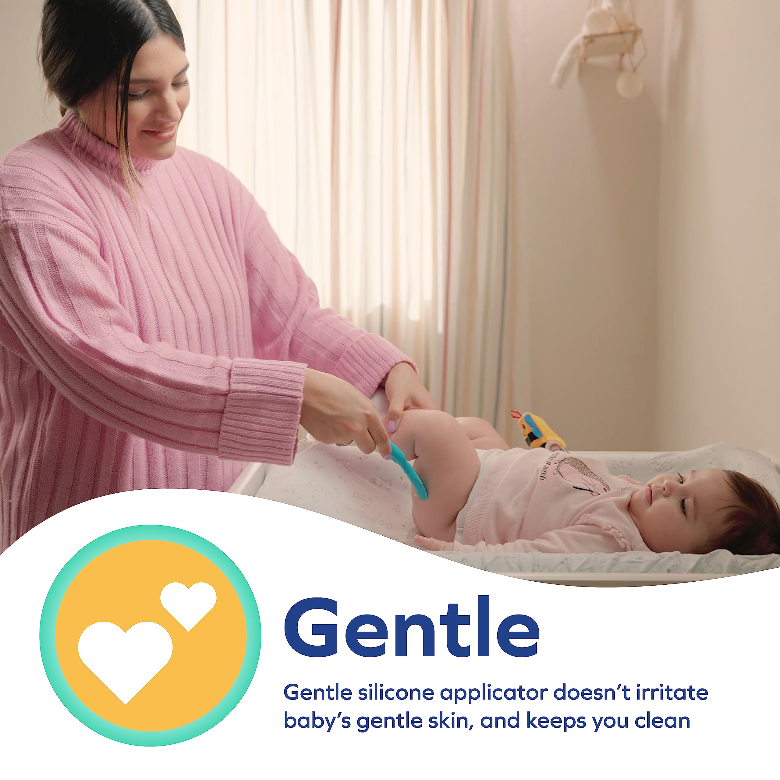 Dr. Talbot's Diaper Cream Brush for Babies - Diaper Rash Cream Applicator with Suction Base and Hygienic Case - Full Size - Aqua Blue