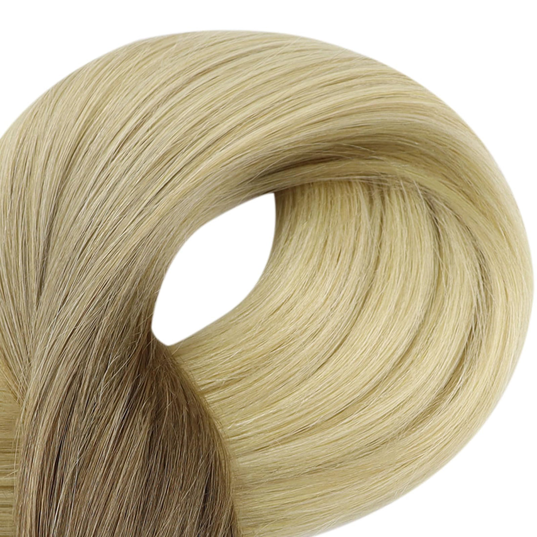 Fshine 12 Inch Short Tape in Human Hair Extensions 30 Gram Pu Tape Hair Extensions Straight Glue on Hair Color 3 Highlight 8 Dark Brown Fading to 613 Blonde Hair Tape in Extensions