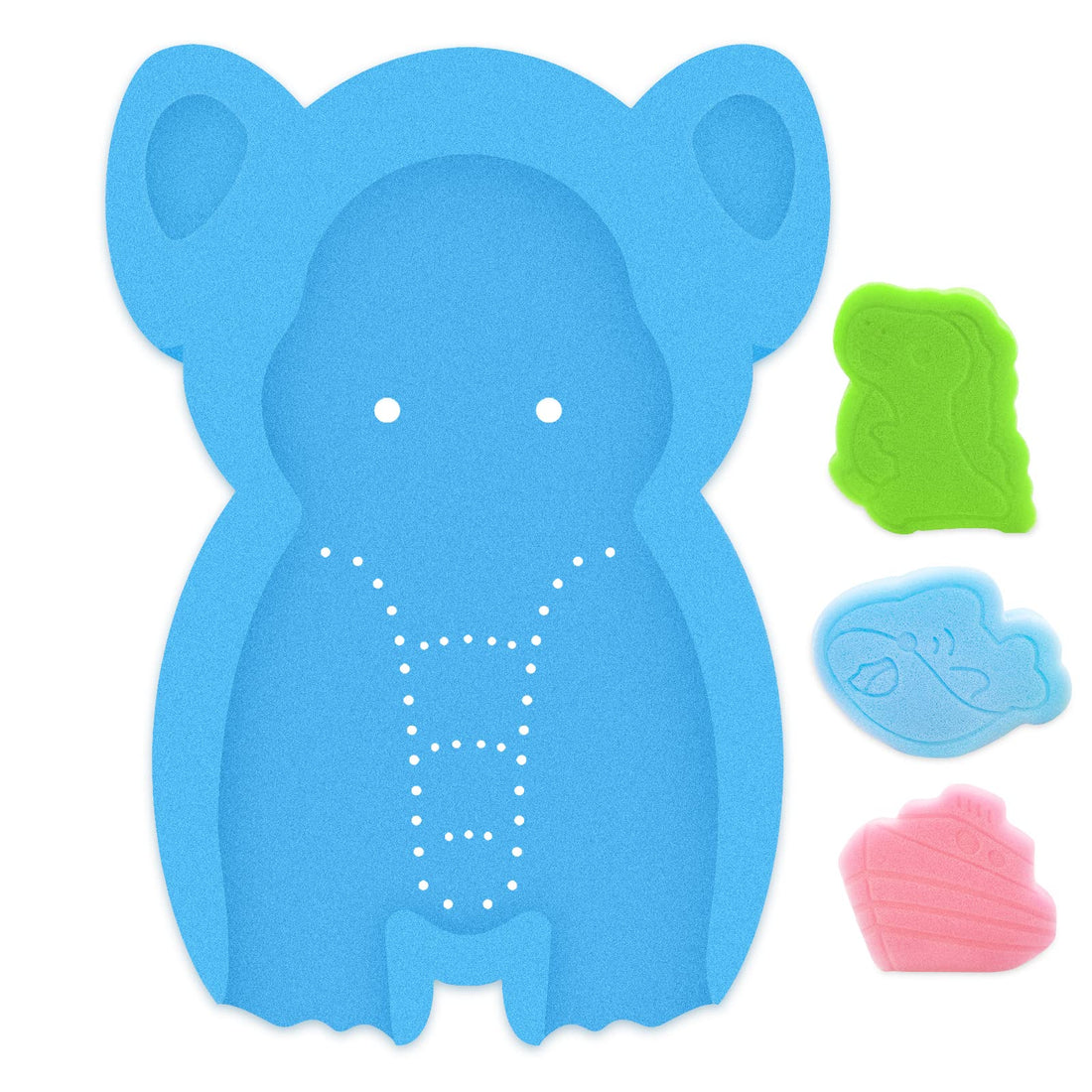 HALLO Soft Infant Bath Sponge Elephant Baby Bath Mat Newborn Comfy Foam Skid-Proof Cushion Odor Free(Blue)