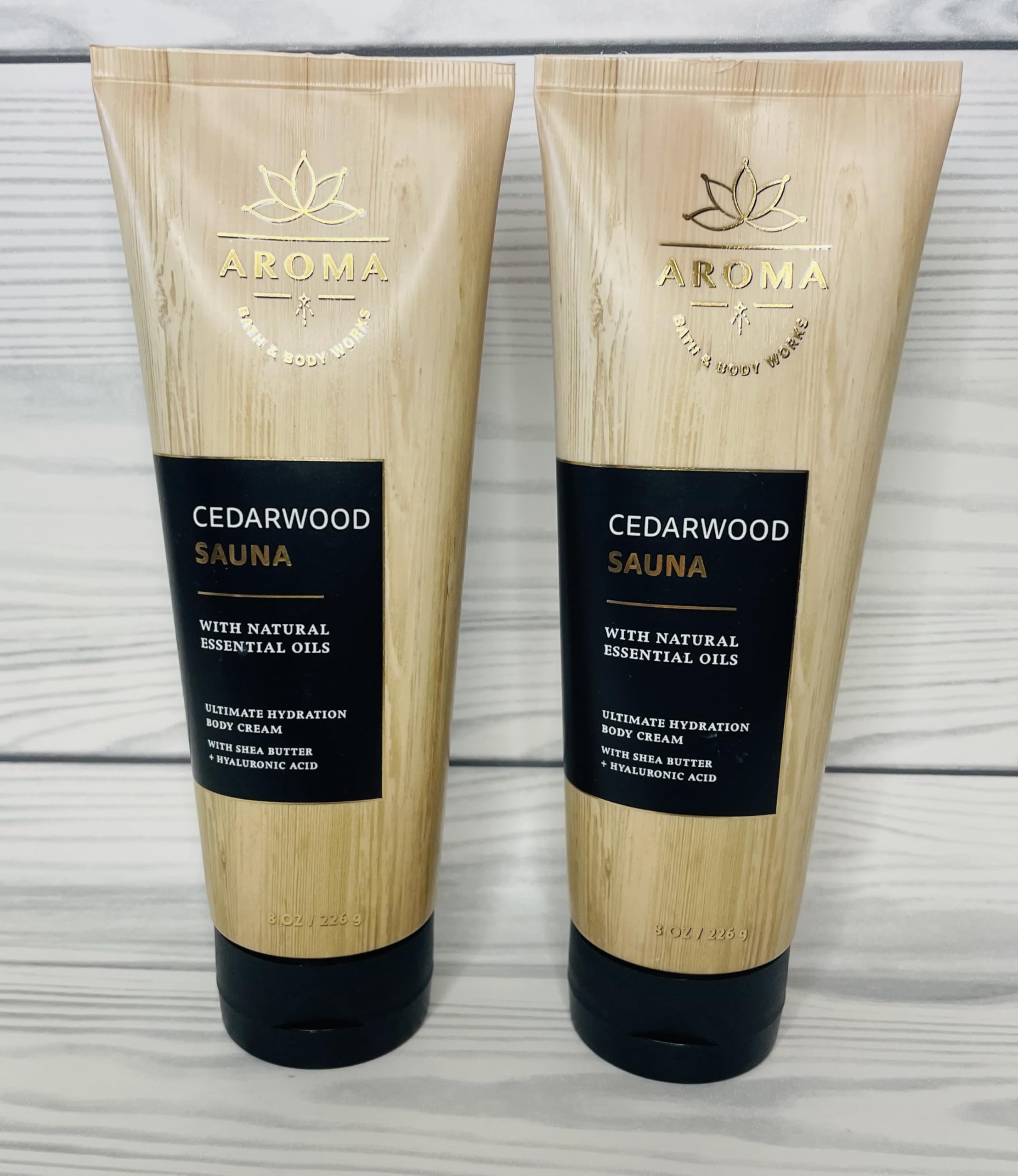 Bath & Body Works Eucalyptus Patchouli & Cedarwood Sauna Natural Essential Oils Body Cream 8 Ounces 2 Pack