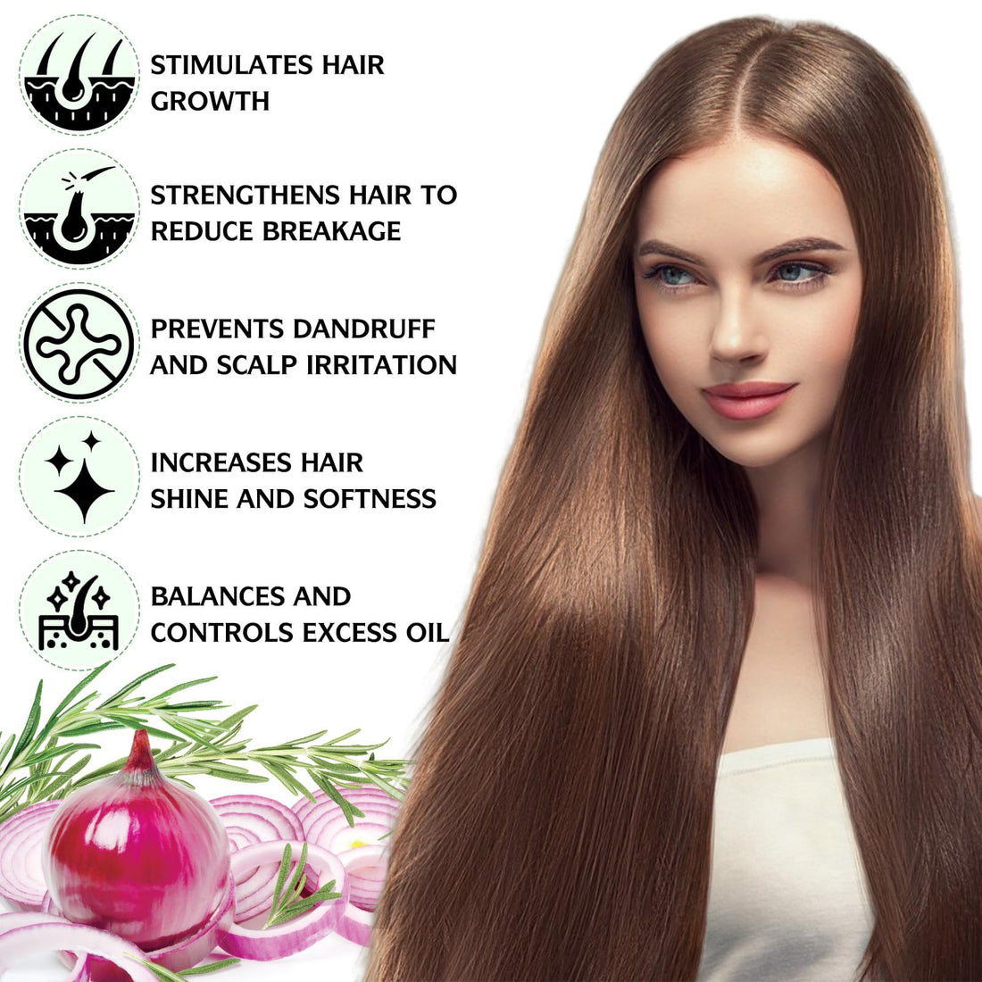 Onion Biotin and Rosemary Shampoo and conditioner Treatment Set, All Hair Types Conditioner Hair Care, Thinning Hair, Reduce Hair Loss -Soft and Shine - Promotes Growth for Fuller Healthier