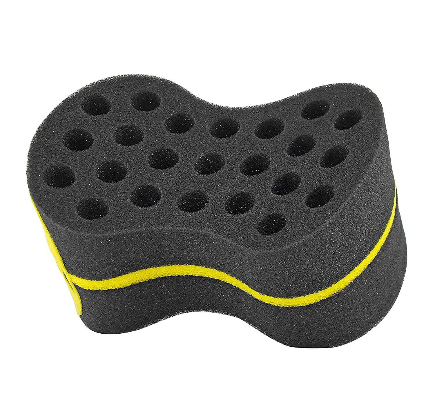 New Oval Double Side Two in One, Big and Small Holes The Original NuDred Twist Hair Sponge Afro Braid Style Dreadlock Coils Wave Hair Curl Sponge Brush (Black)