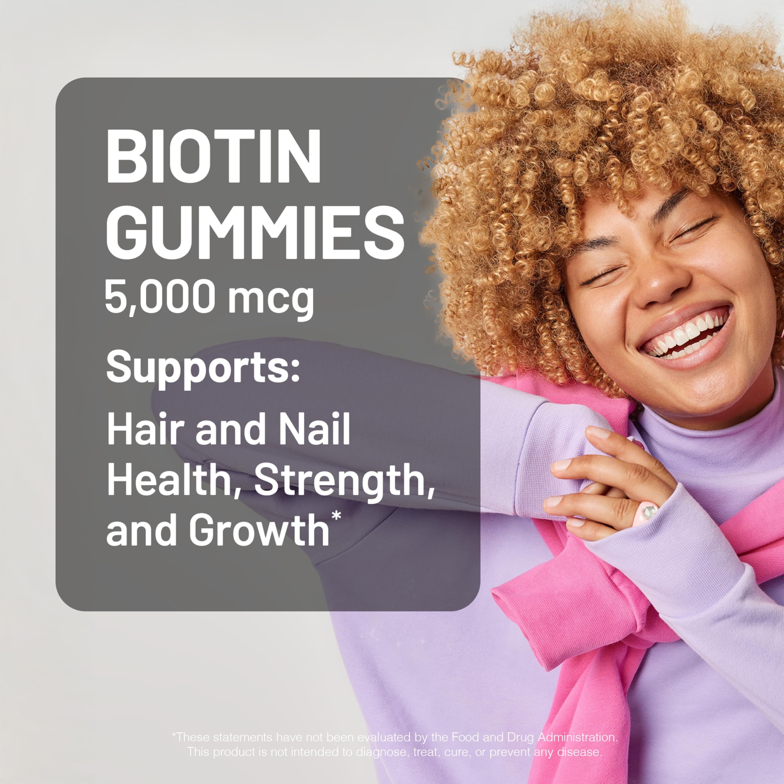 NatureWise Biotin Gummies - Supports Healthy Hair, Skin and Strong Nails - Vitamin B7 5000mcg - Natural Beauty - Strawberry-Kiwi Flavor - Vegan, Non-GMO, Gluten Free - 60 Count[30 Day Supply]