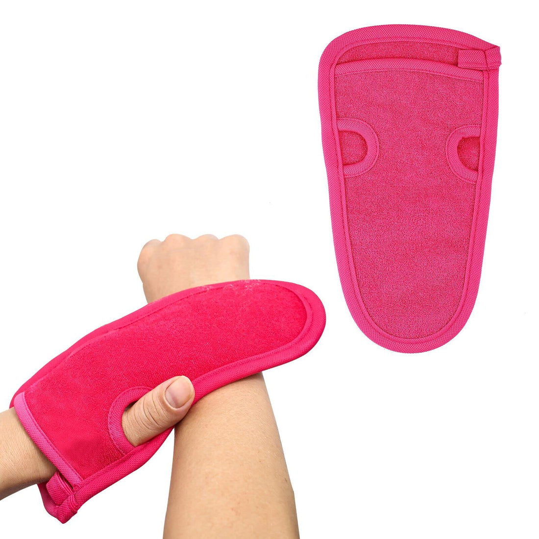 Exfoliating Body Scrub,Exfoliating Glove for Body Scrub,Shower Body Scrubber Gloves,Exfoliating Body & Face Dead Skin Remove,Exfoliating Body Scrubber for Men Women. Rose Red