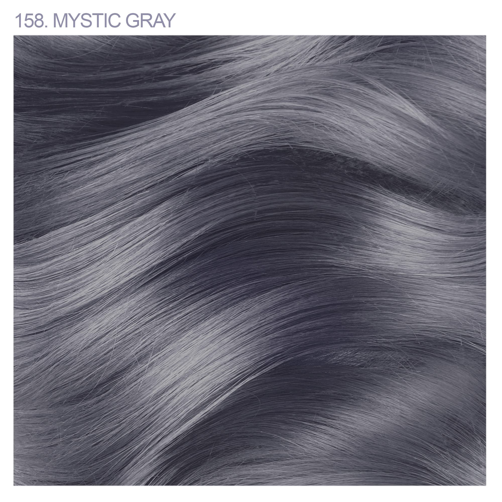 Adore Semi Permanent Hair Color - Vegan and Cruelty-Free Gray Hair Dye - 4 Fl Oz - 158 Mystic Gray (Pack of 1)