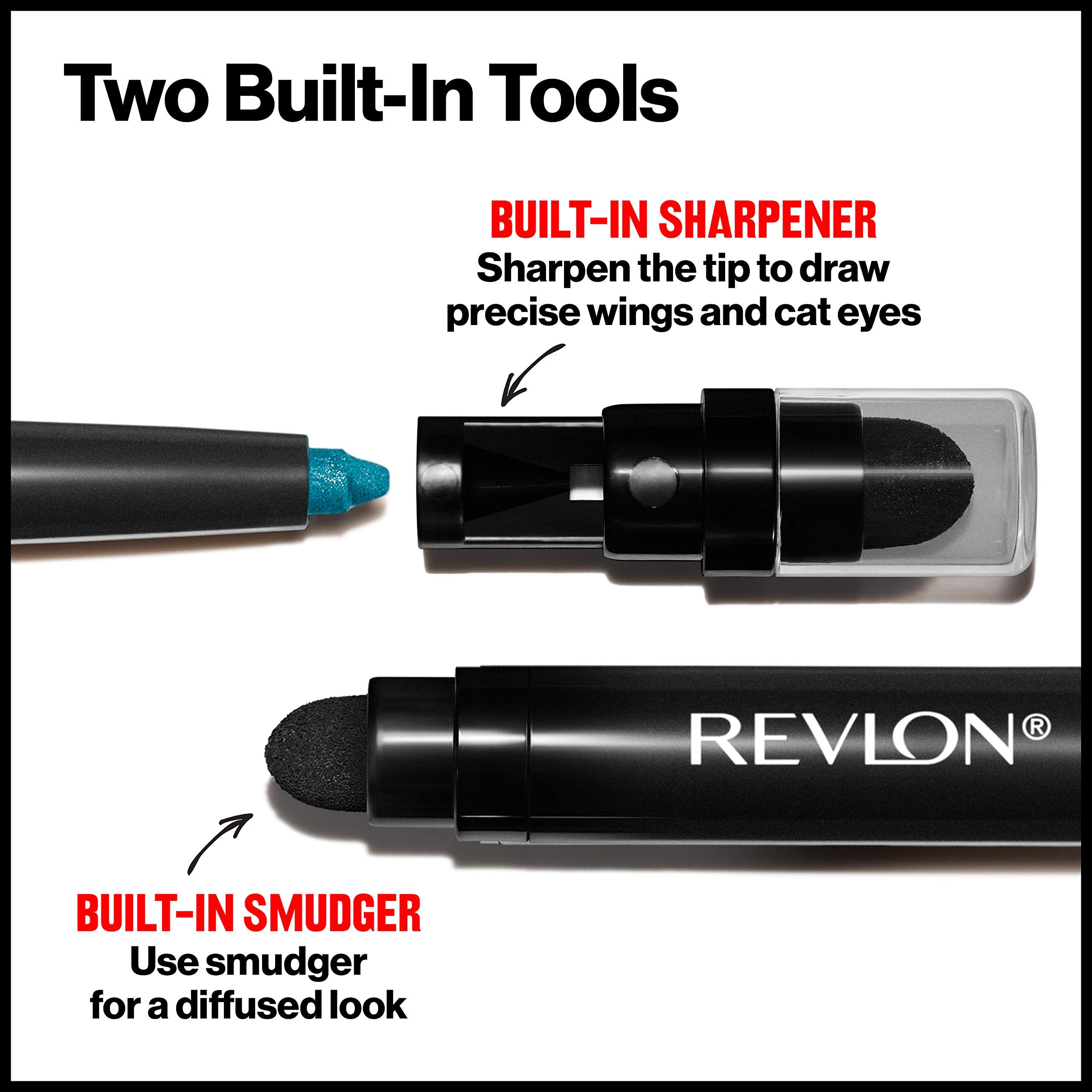 Revlon ColorStay Pencil Eyeliner with Built-in Sharpener, Waterproof, Smudgeproof, Longwearing Eye Makeup with Ultra-Fine Tip, 210 Teal, 0.01 oz