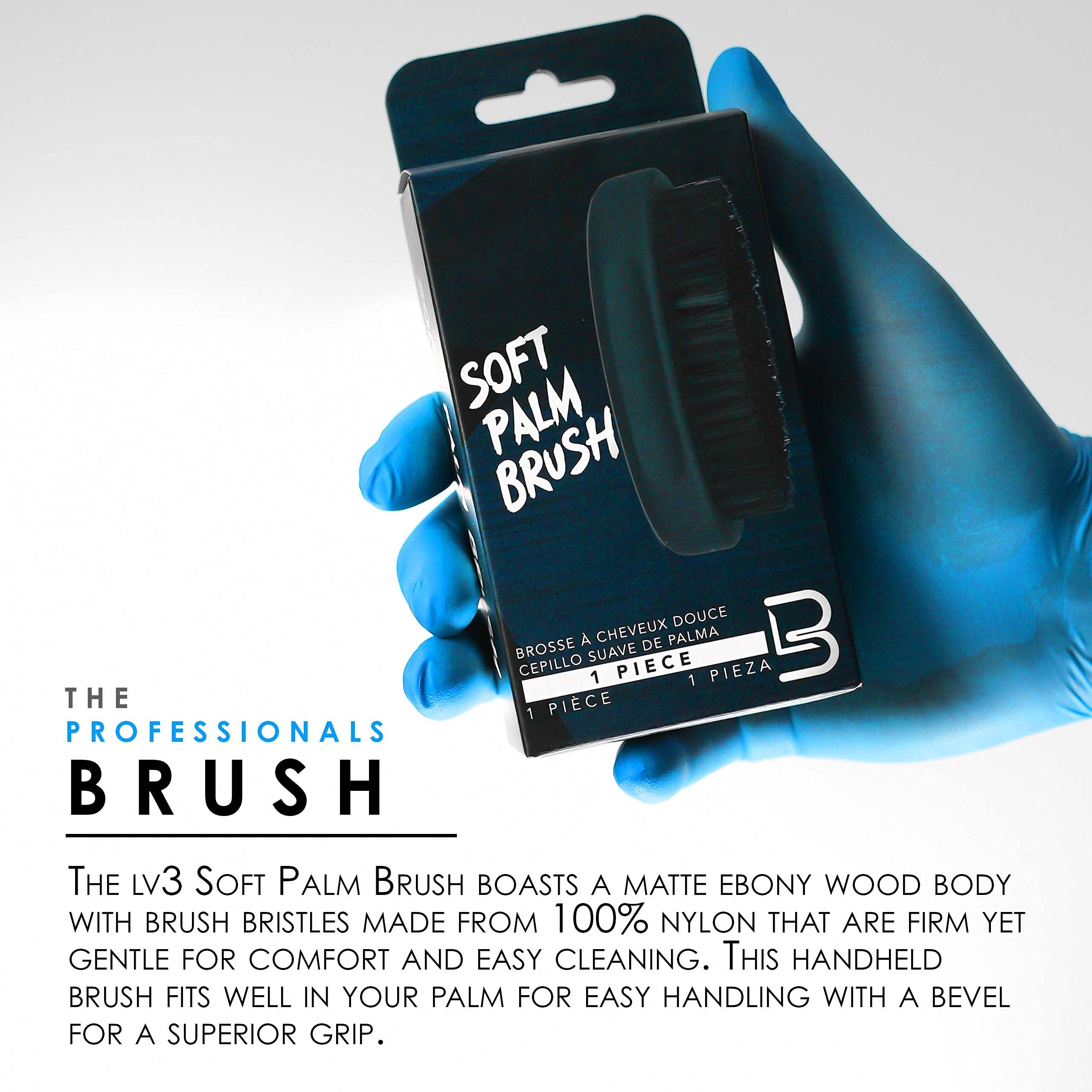 Level 3 Palm Brush - Fits Great in Palm for Superior Grip - Barber Supplies and Barber Accessories - Gentle for Comfort yet Firm for Brushing - Level Three Brush