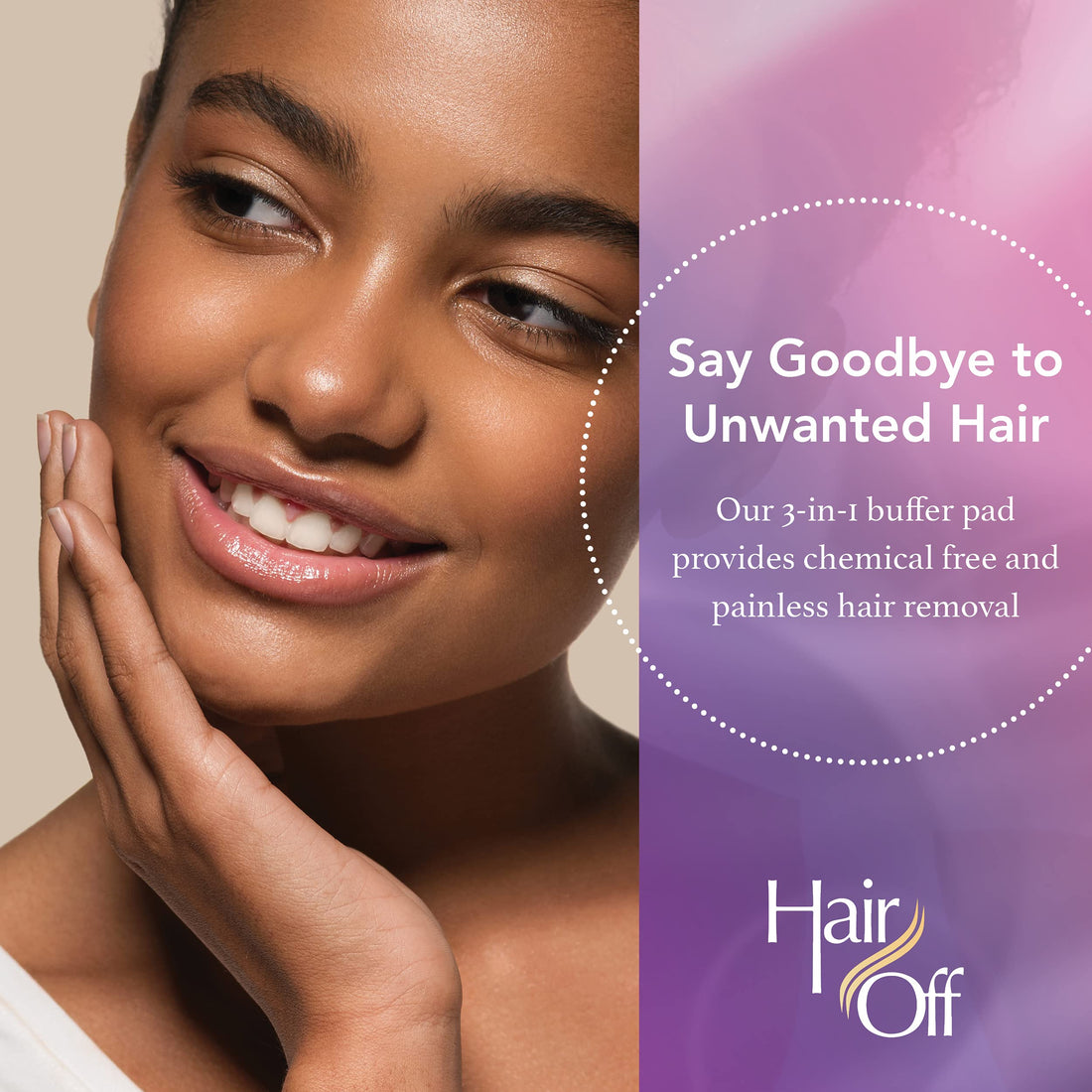 Hair Off Facial Buffer, 1 kit (Pack of 4)