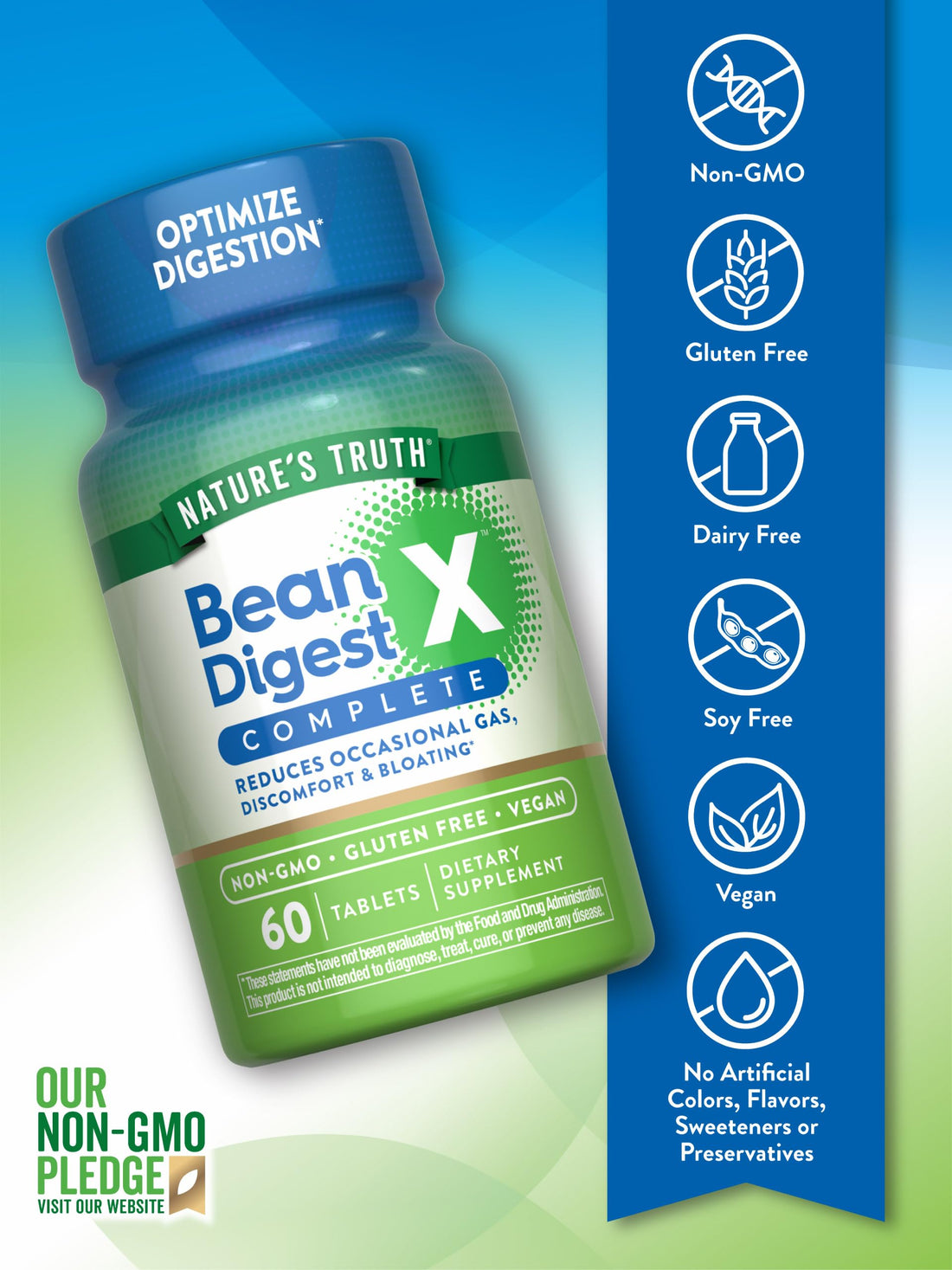 Nature's Truth Bean Digest Enzyme Pills | 60 Tablets | Vegan, Non-GMO & Gluten Free Supplement