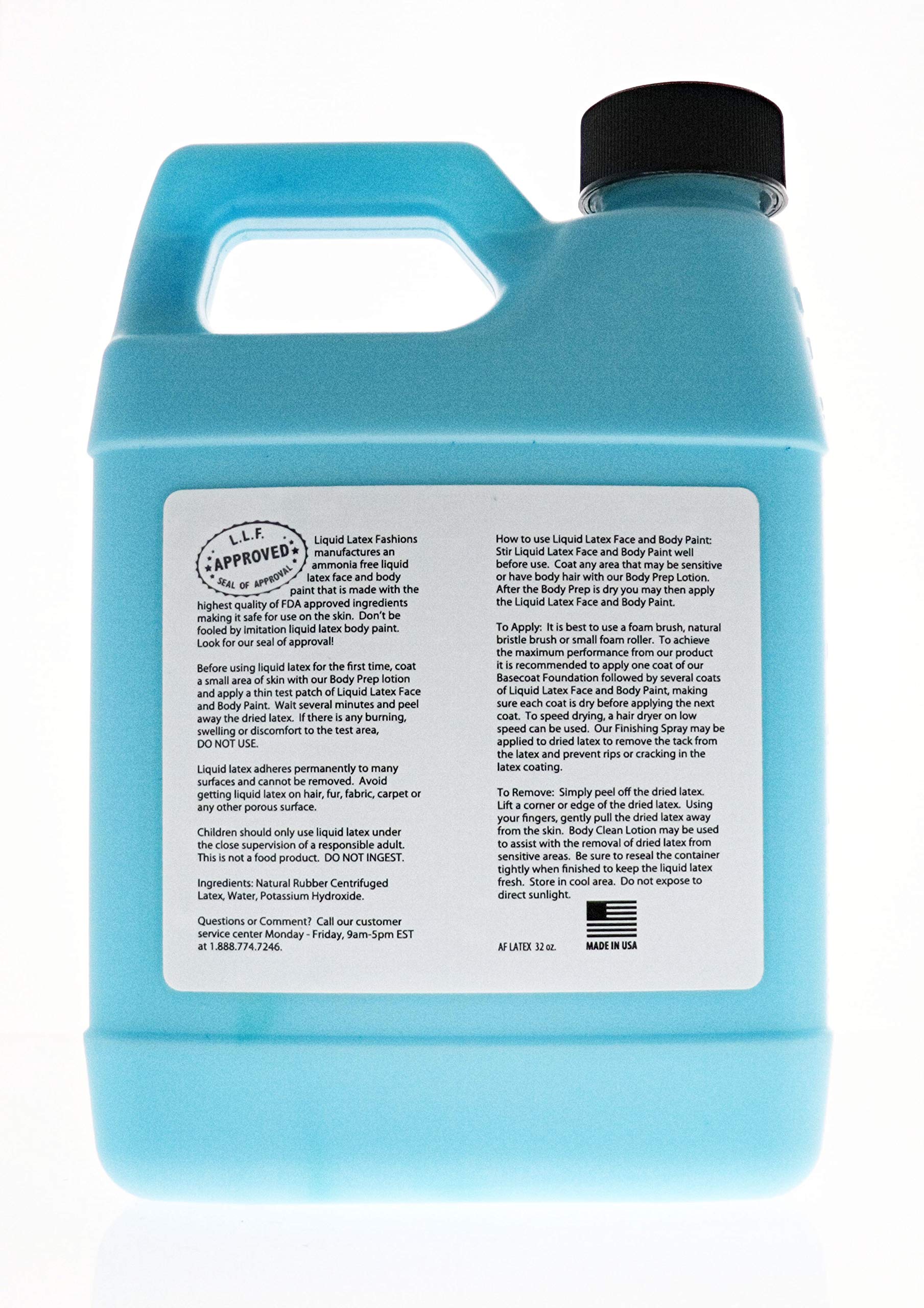 32 Oz. , Teal : Liquid Latex Fashions Ammonia Free Liquid Latex Body Paint - 32oz Teal