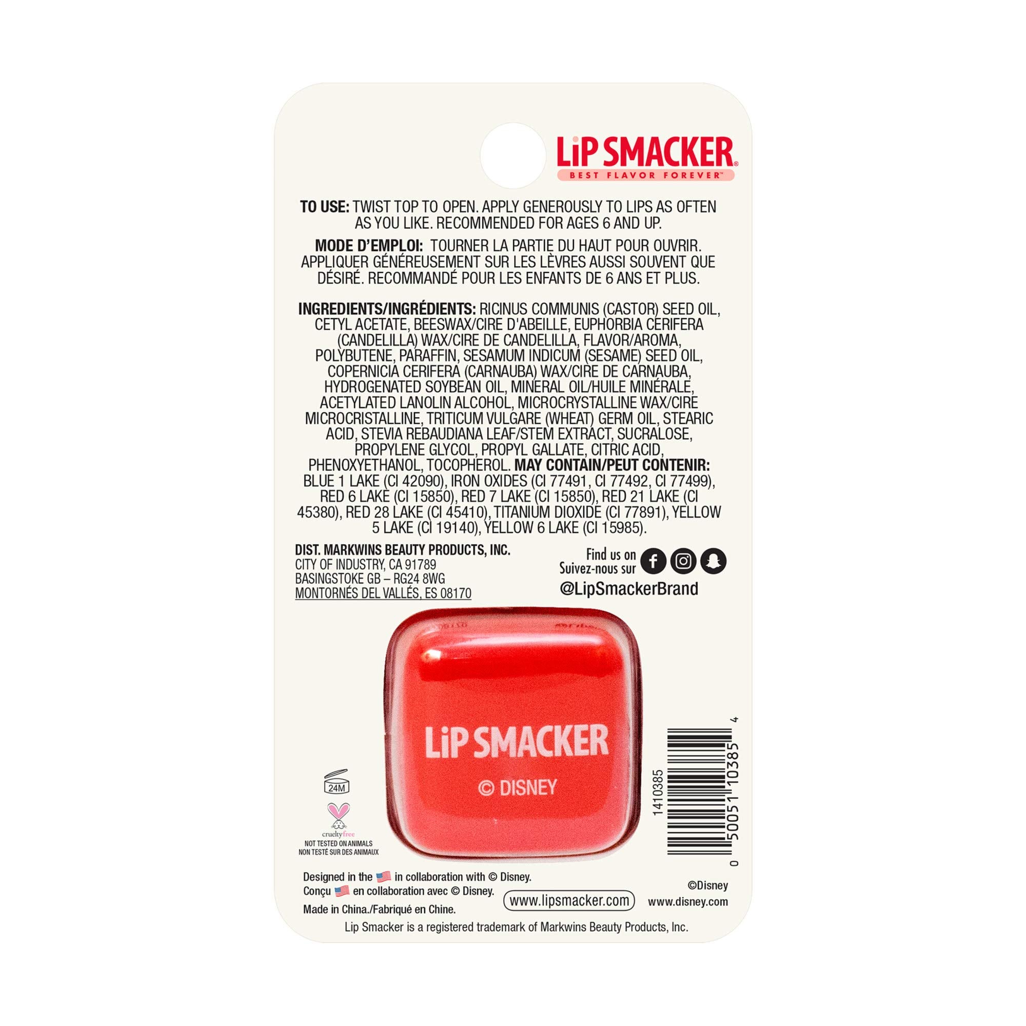 Lip Smacker Disney cube lip balm, Minnie - Joyful Cotton Candy, 0.26 Ounce