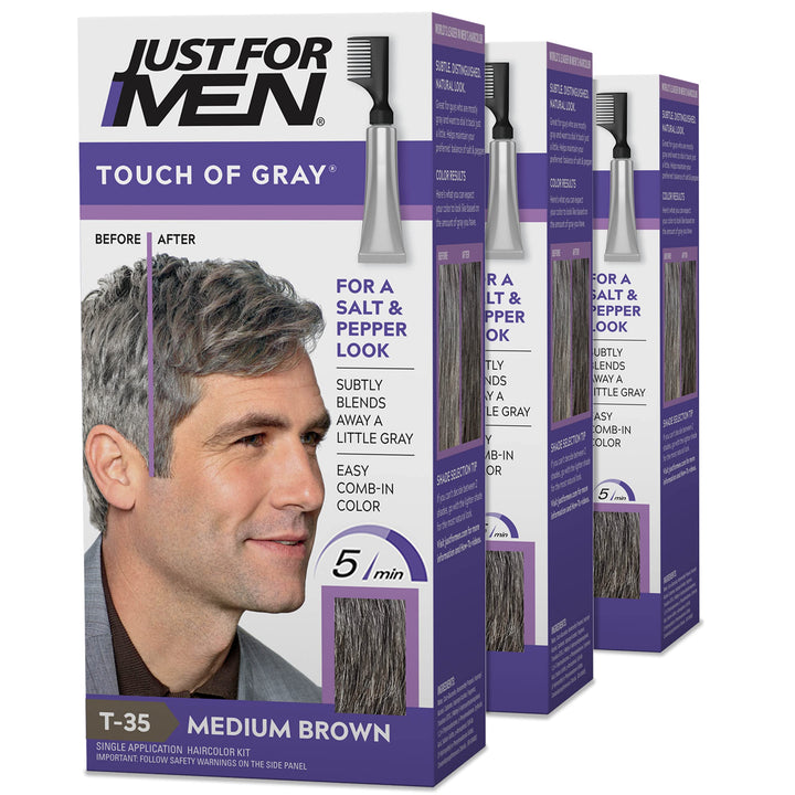 Just For Men Touch Of Gray Medium Brown-Gray 1 Application (Pack of 3)