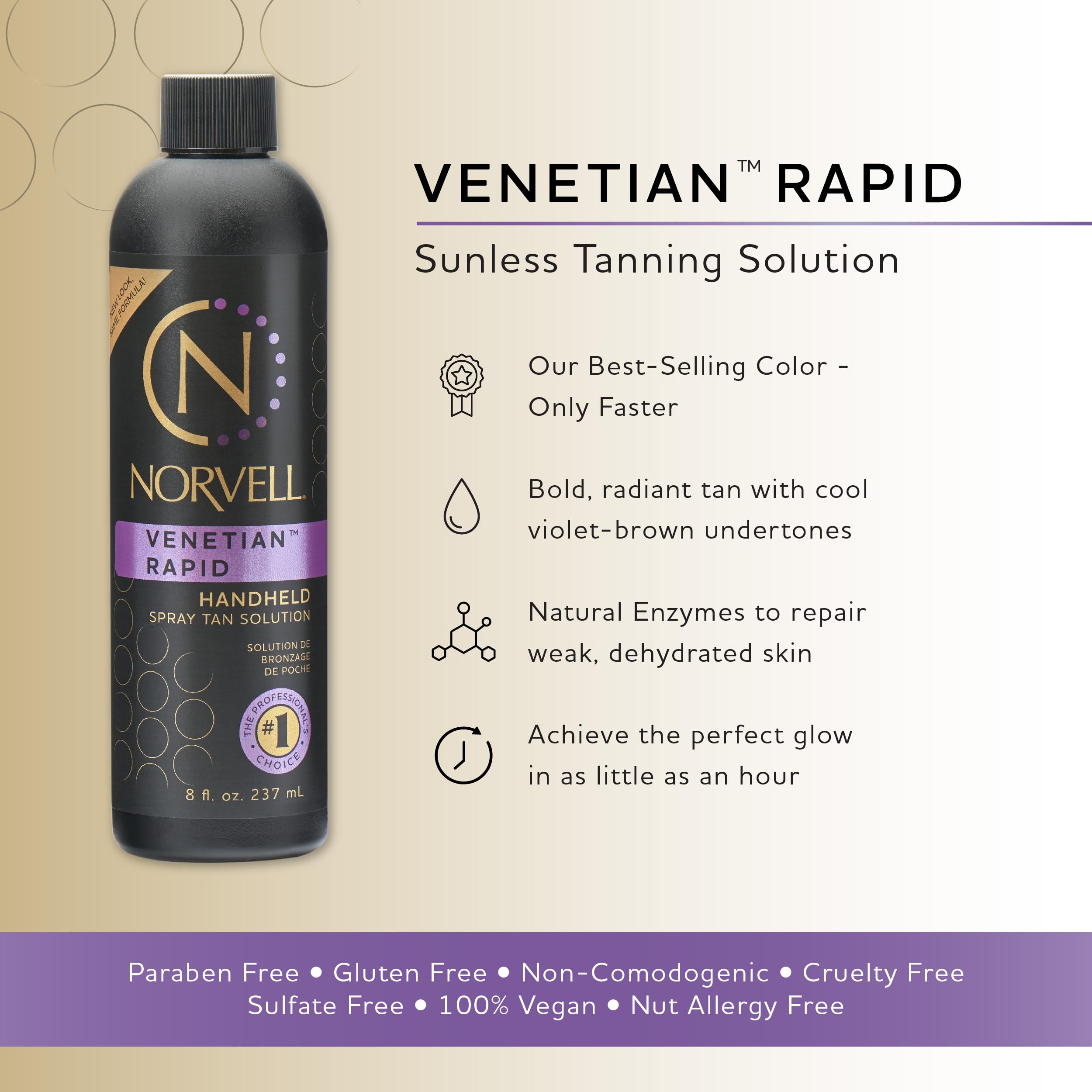 Norvell Venetian One One Hour Rapid Sunless Solution 8oz