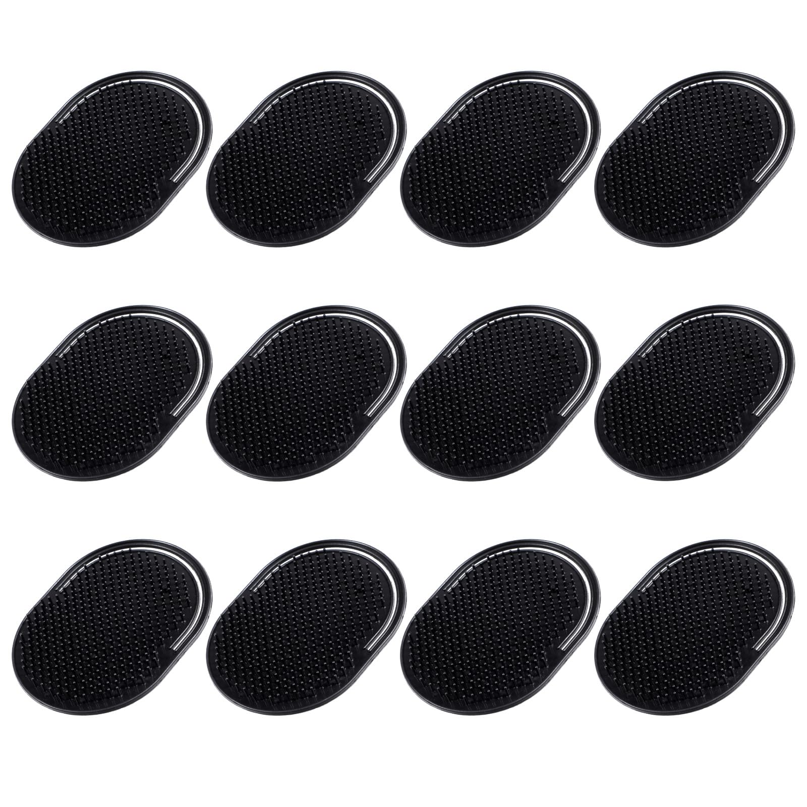 12pcs Palm Combs Portable Shampoo Pocket Combs Massager Hair Brush Comb Shower Comb Scalp Massager Brush Comb Wave Brush Palm Hair Brushes for Home Travel Office Pets (Black)