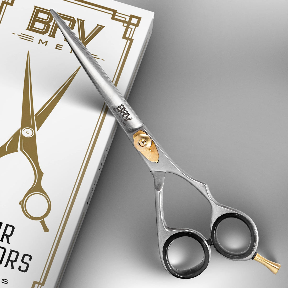BRV MEN Hair Cutting Shears/Scissors | 100% Stainless Steel | 6.5 Inches | Professional Haircut & Styling Scissors | Shears For Barbers & Personal Use | Super Sharp Razor Edge Scissor | Fi