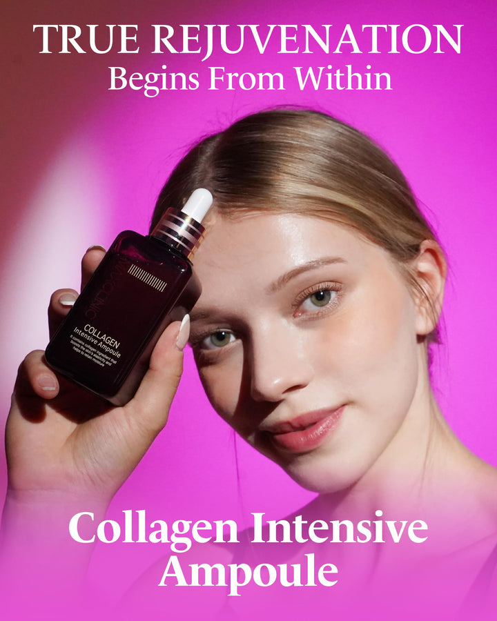 MAXCLINIC Collagen Intensive Ampoule | Firming Face Serum w/ 3 Types of Collagen | Hydrating Face Serum Ampoule Korean Skin Care | Glass Skin Ampoule (3.38 fl oz)