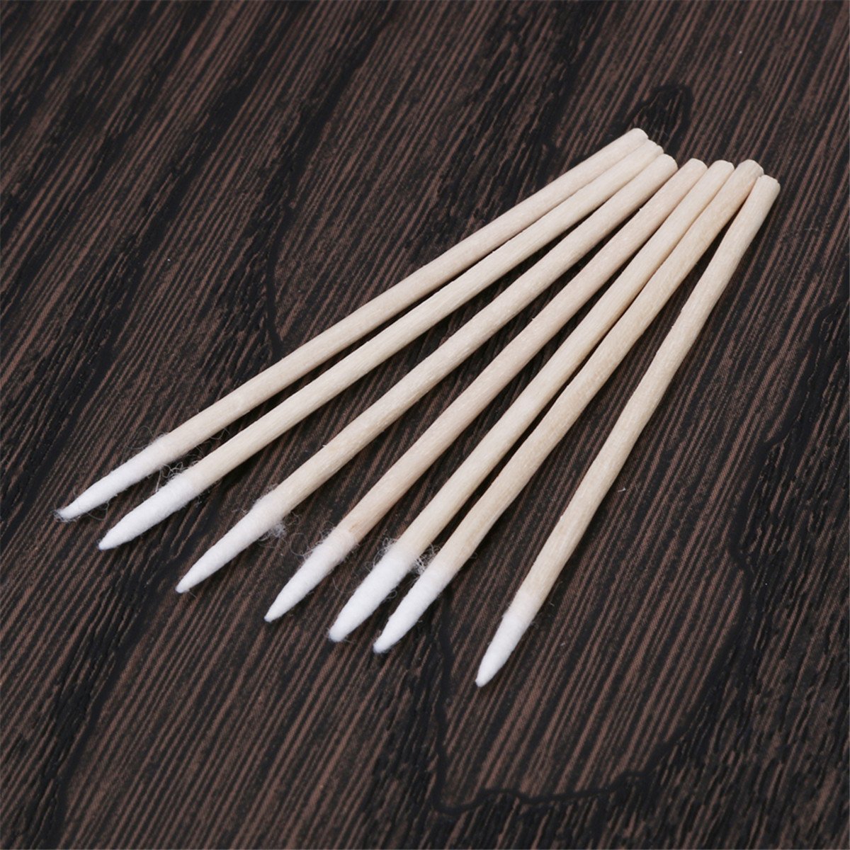 100Pcs Pointed Cotton Swabs Wooden Handle Makeup Health Medical Ear Jewelry Clean Sticks Buds Tips