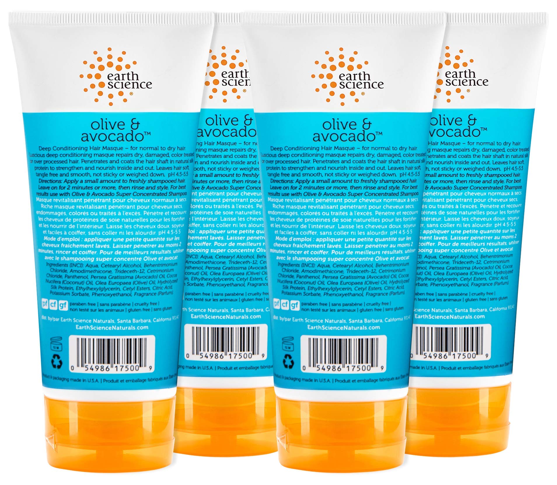 Earth Science Olive And Avocado Deep Conditioning Masque - 6 fl oz-pack of 4