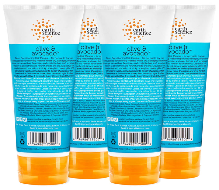 Earth Science Olive And Avocado Deep Conditioning Masque - 6 fl oz-pack of 4