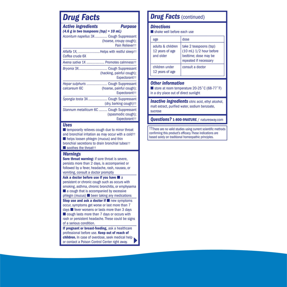 Nature's Way Boericke & Tafel Nighttime Cough & Bronchial Syrup, Cough Suppressant, Promotes Restful Sleep, 8 Fl. Oz