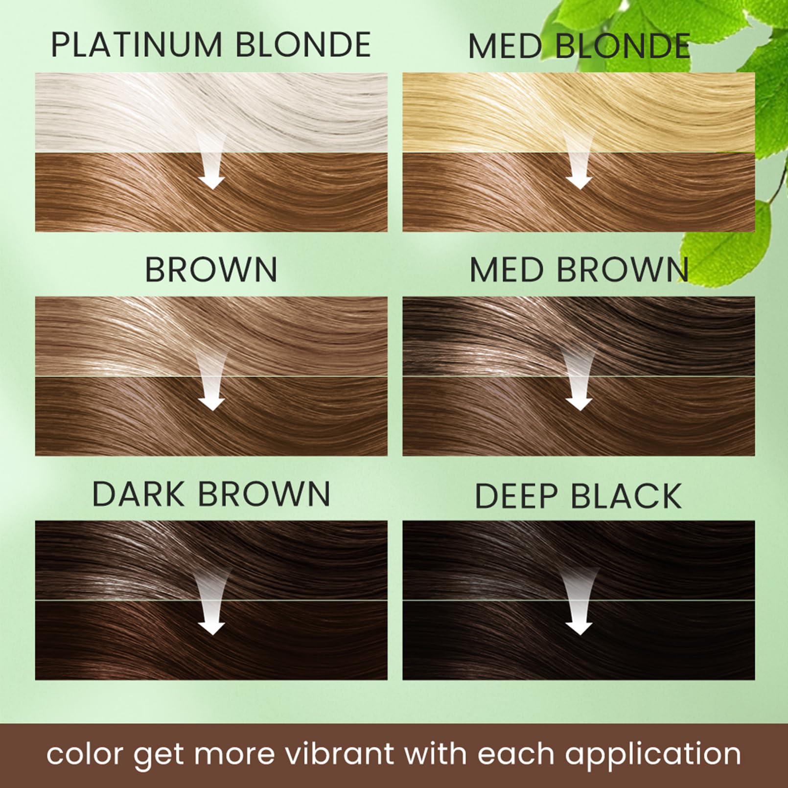 VOLLUCK Hair Dye Shampoo, Hair Dye Shampoo 3 in 1 Long Lasting Gray Hair Coverage for Women & Men (Chestnut Brown)