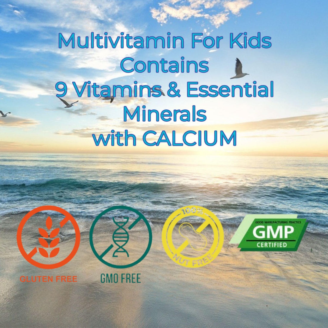 U-MORE Children's Multivitamin Syrup with Calcium, Vitamins C, B3, E, B5, Zinc, B2, B1, B6, A, D - Energy & Immune Support - 5.07 fl oz
