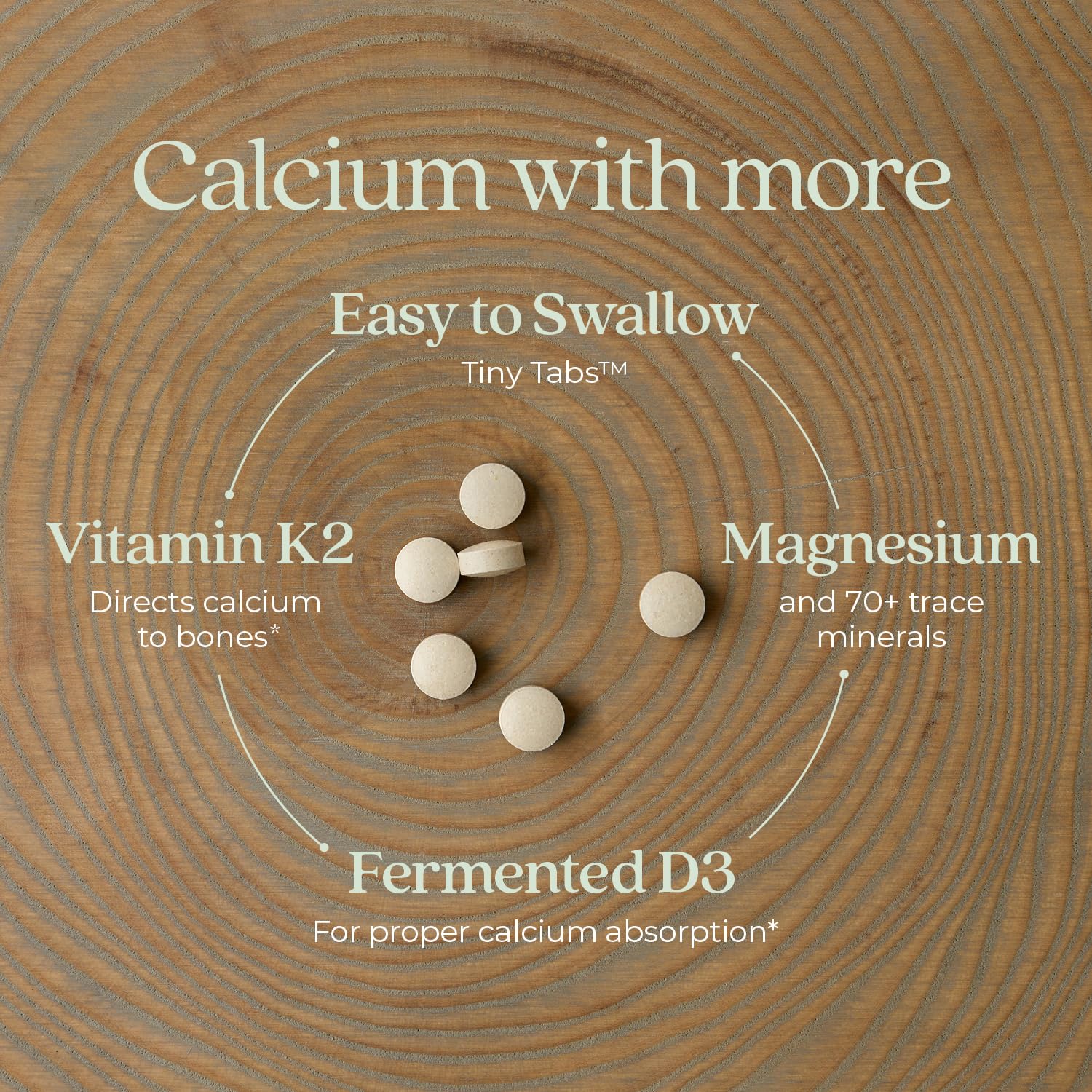 New Chapter Calcium Supplement - Bone Strength Tiny Tabs Organic Calcium with Magnesium, Vitamin D3+K2, 70+ Trace Minerals for Bone Health, Gluten Free, Easy to Swallow - 120 ct