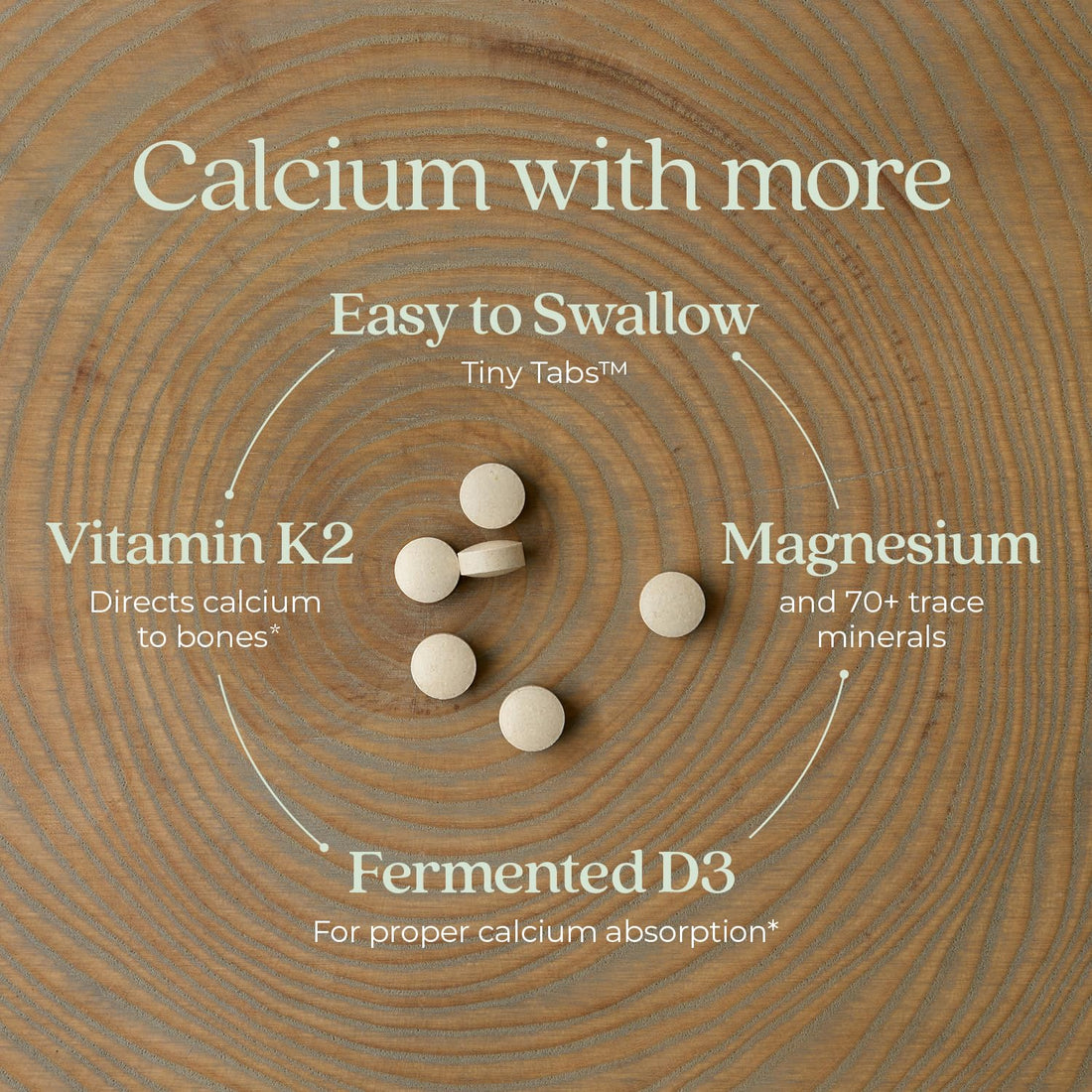 New Chapter Calcium Supplement - Bone Strength Tiny Tabs Organic Calcium with Magnesium, Vitamin D3+K2, 70+ Trace Minerals for Bone Health, Gluten Free, Easy to Swallow - 120 ct
