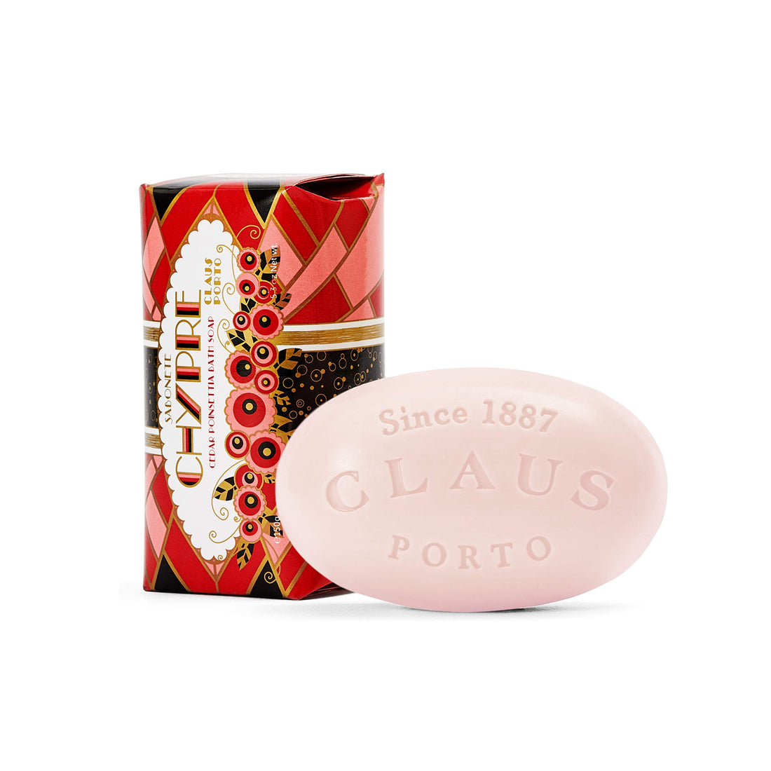 Claus Porto Chypre Bath Soap, Cedar Poinsettia, 5.29 oz.