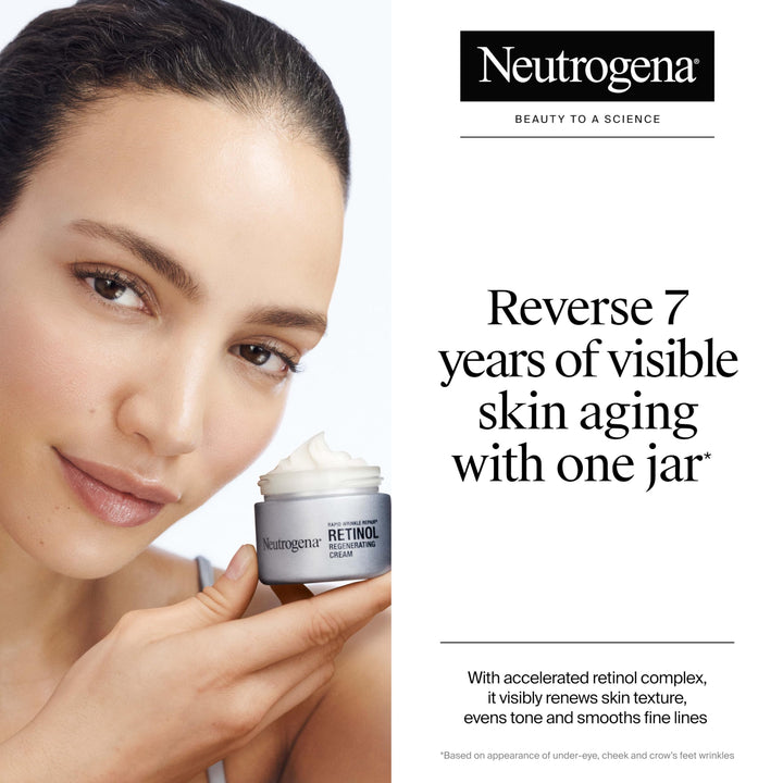 Neutrogena Rapid Wrinkle Repair Retinol Face Moisturizer, Anti-Aging Face Cream with Retinol & Hyaluronic Acid, 1.7 oz + Trial Size Hydro Boost Facial Cleanser, 0.5 fl. oz