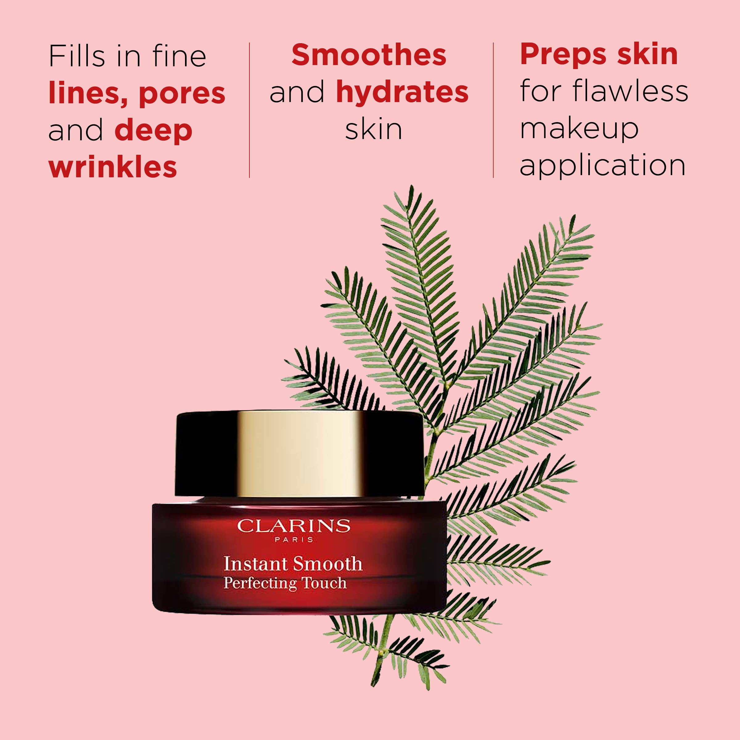 Clarins Instant Smooth Perfecting Touch | Primer, Face Makeup Pore Minimizer | Blurring Primer Targets Wrinkles and Pores | All Skin Types | 0.5 Ounces