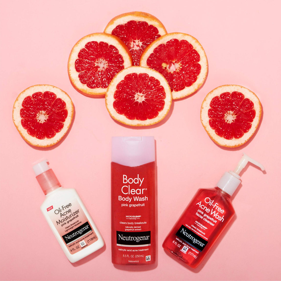 Neutrogena Body Clear Acne Treatment Body Wash with 2% Salicylic Acid Acne Medicine to Prevent Body Breakouts, Pink Grapefruit Shower Gel for Back, Chest & Shoulders, Vitamin C, 8.5 fl. oz
