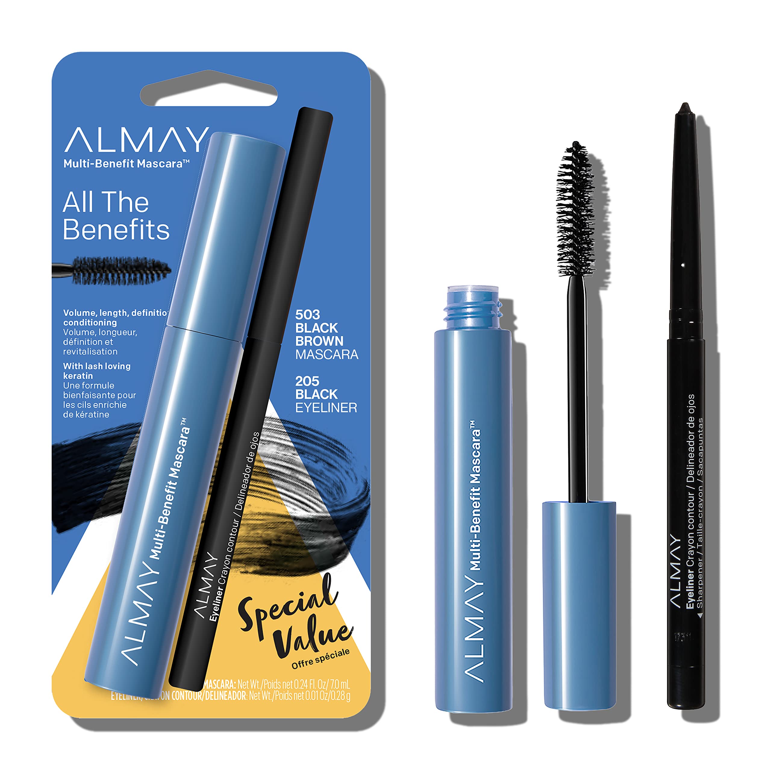 Almay Multi-Benefit Mascara, Duo Packs, Black, 2.9 Ounce