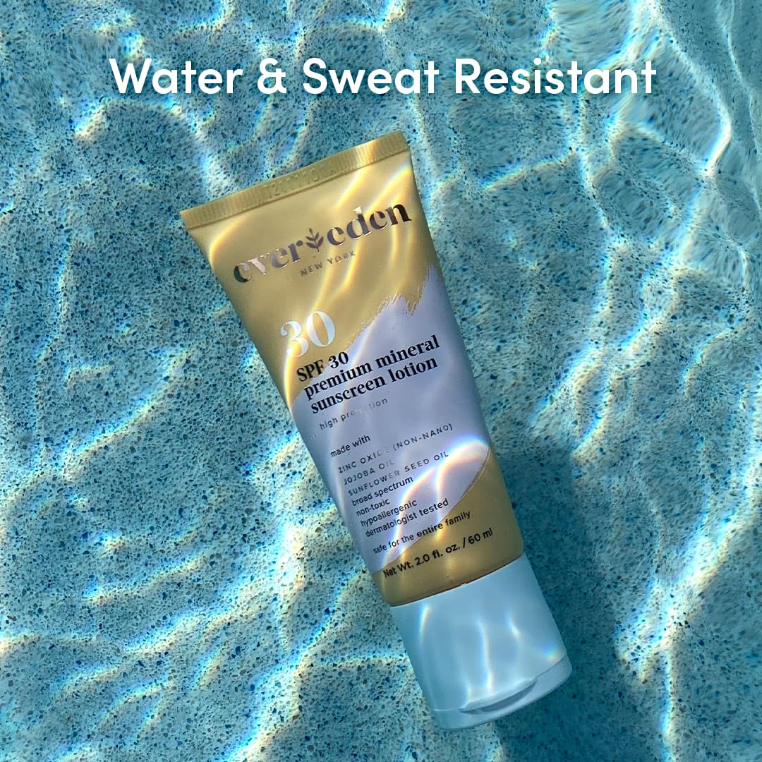 Evereden Premium Mineral Sunscreen SPF 30: Baby-Safe Whole-Family Mineral Sunscreen Kids Love - Non-Nano Kids Sunscreen for Year-Round UVA & UVB Protection -Safe & Reef-Friendly - FSA Eligible