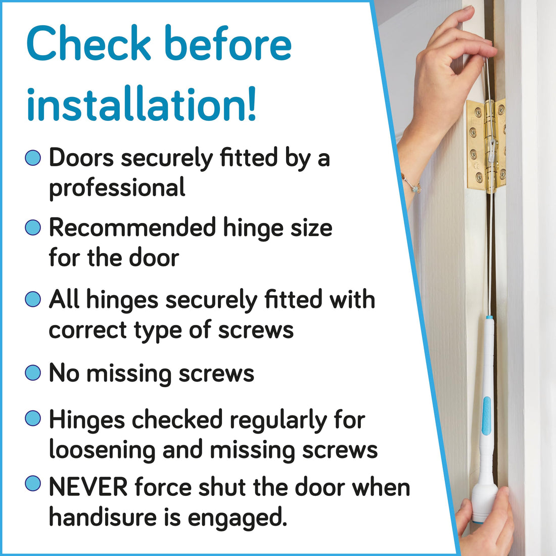 Handisure Child Door Safety Door Pinch Guard. Automatic, Hinge & Lock Side Safety, Reliable, Multiple Awards & Unique, Baby Door Stopper. Easy to Install & Build to Last Finger Guard for Door