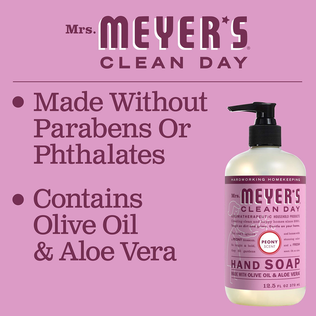 Mrs. Meyers Clean Day Hand Soap Limited Edition Peony Scent 12.5 Oz