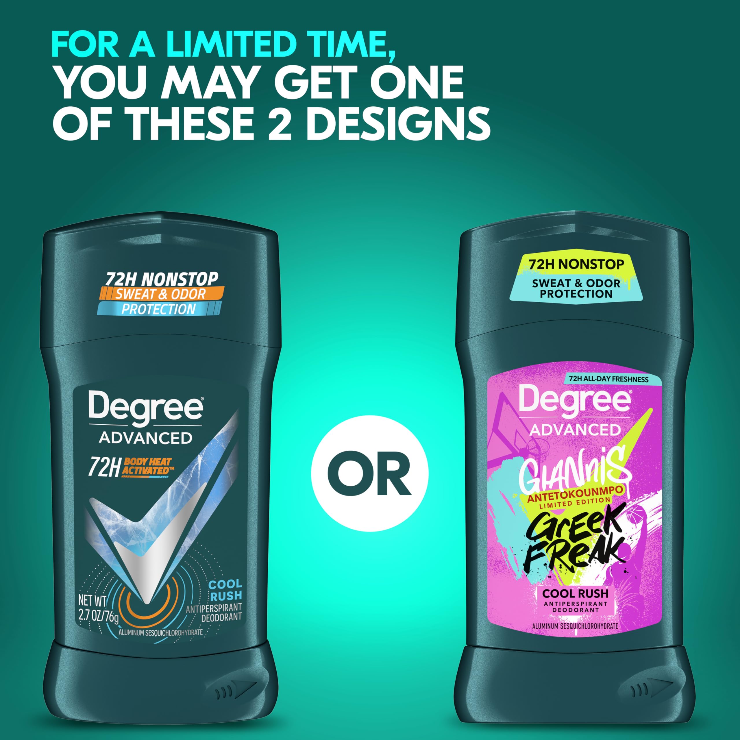 Degree Adrenaline Series Anti-Perspirant and Deodorant Invisible Solid for Men, Cool Rush, 2.7 Ounce (Pack of 12)