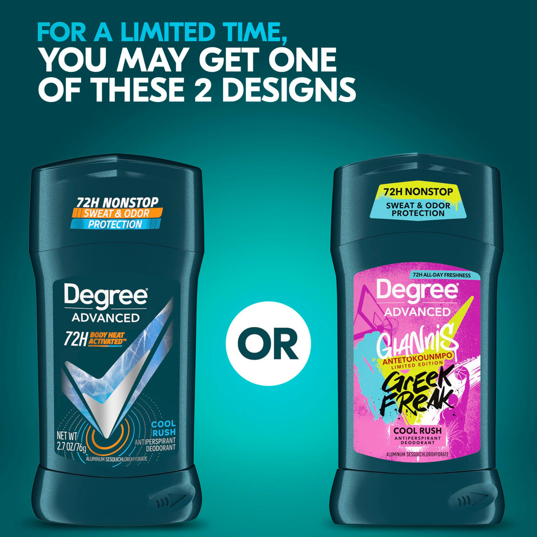 Degree Adrenaline Series Anti-Perspirant and Deodorant Invisible Solid for Men, Cool Rush, 2.7 Ounce (Pack of 12)