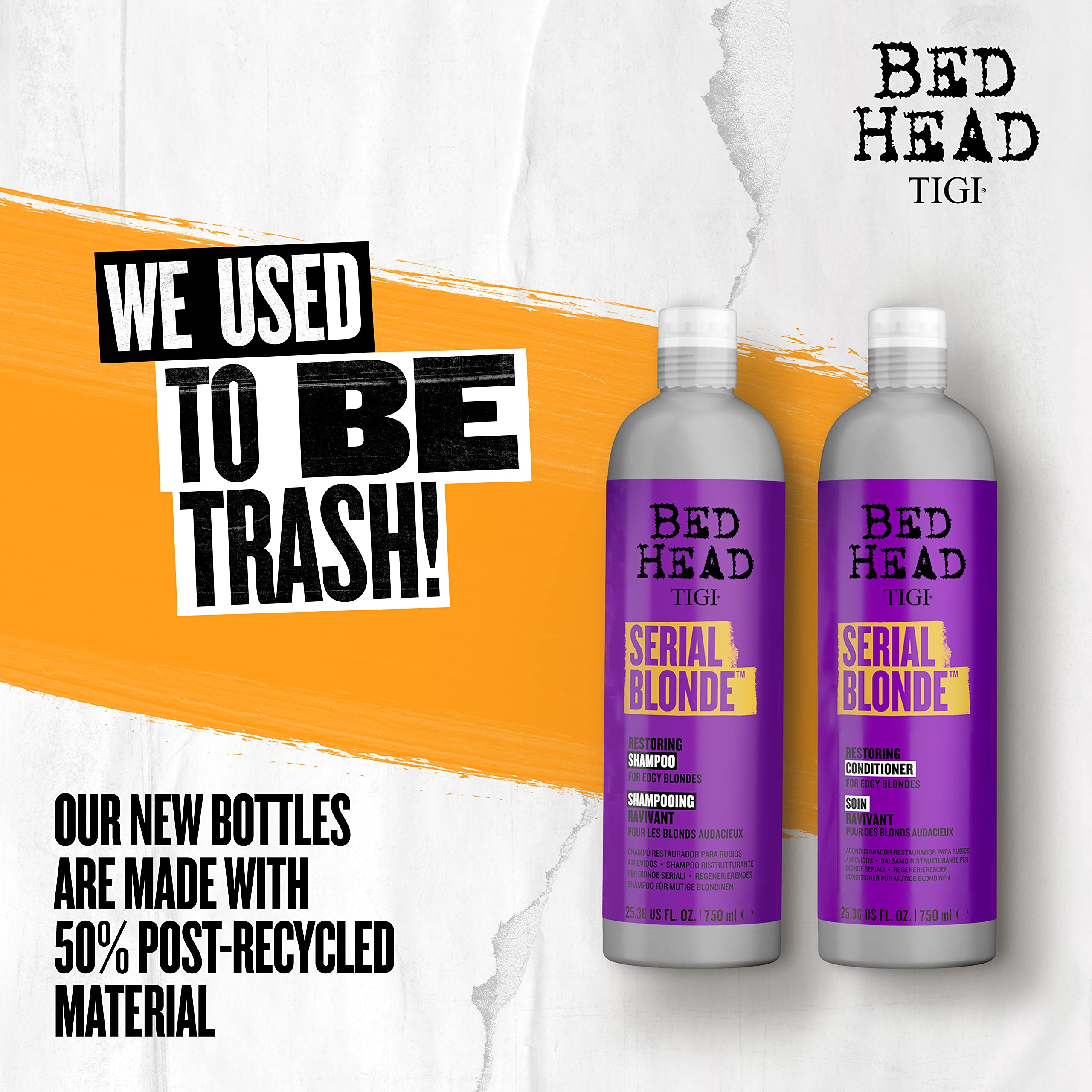 TIGI Bed Head Shampoo & Conditioner For Damaged Blonde Hair Serial Blonde With Hydrolyzed Keratin 2 x 25.36 fl oz