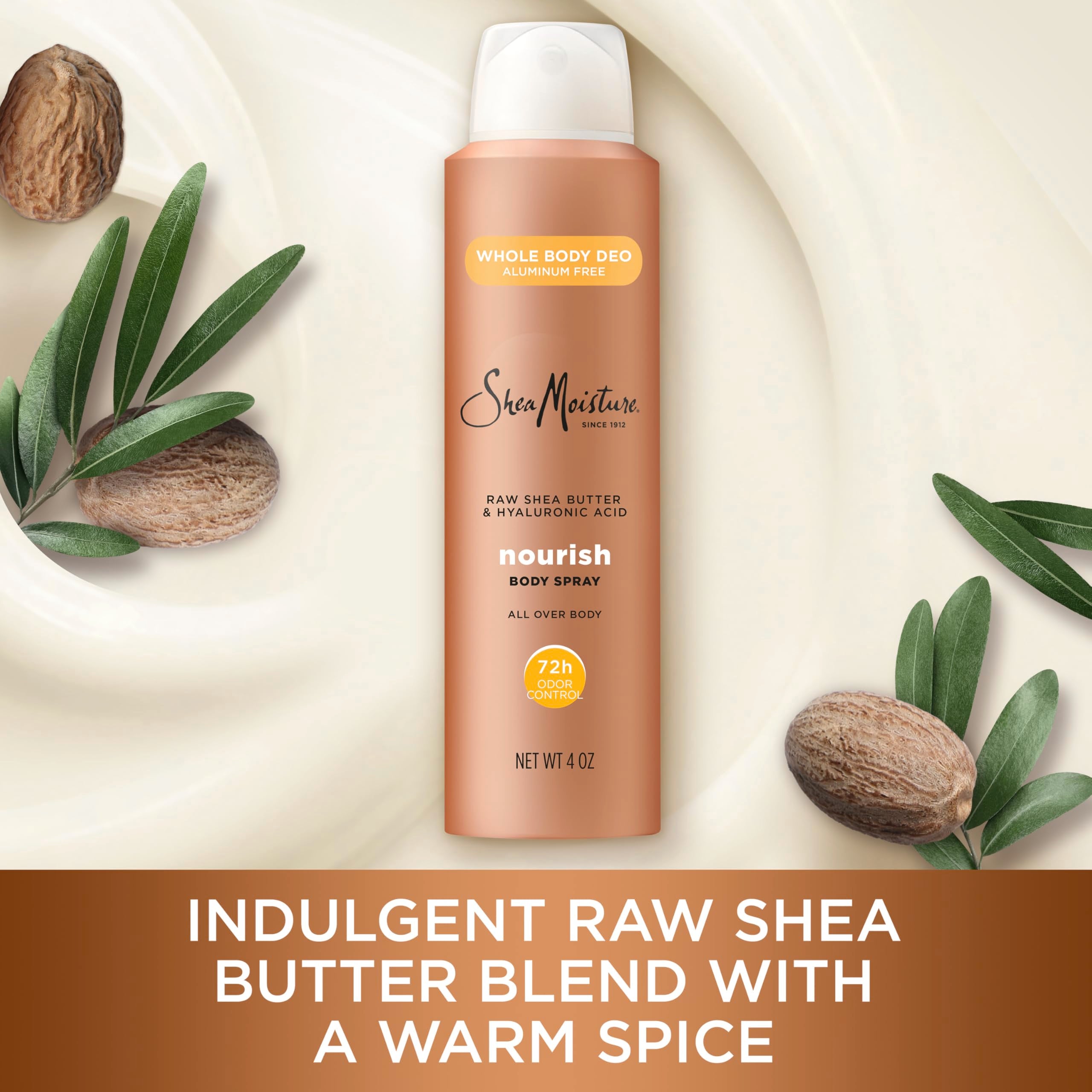 SheaMoisture All Over Body Deodorant Spray for Women Raw Shea Butter & Hyaluronic Acid Aluminum Free 4oz