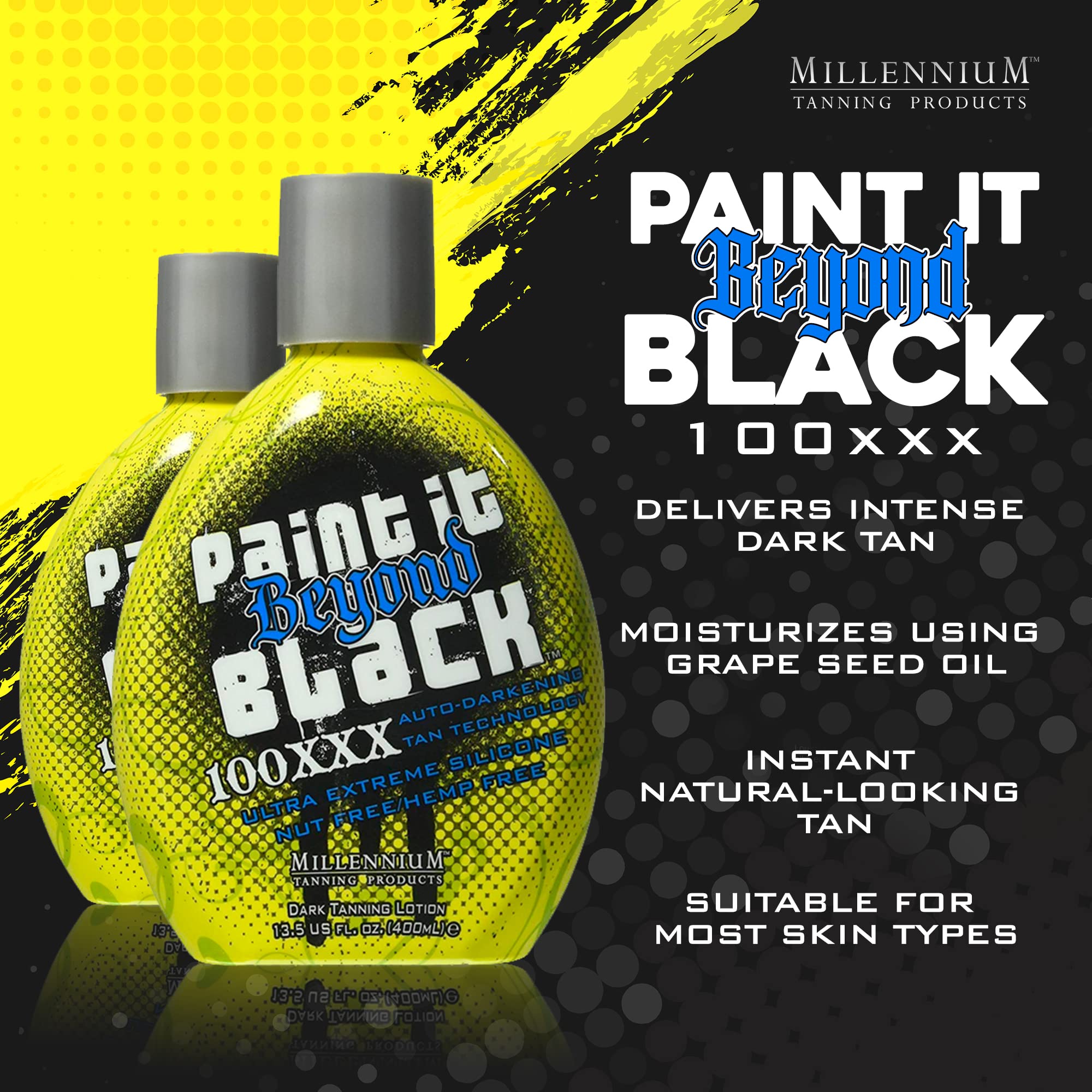 Millenium Tanning Paint it Beyond Black Millenium Bronzer, 100 XXX, 13.5 Ounce