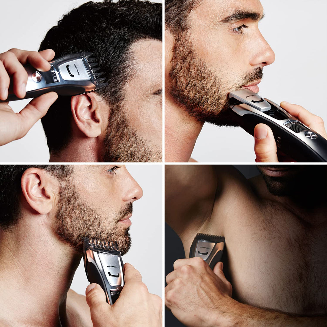 Panasonic ER-GB80-S Body and Beard Trimmer, Hair Clipper, Men's, Cordless/Corded Operation with 3 Comb Attachments and and 39 Adjustable Trim Settings, Washable